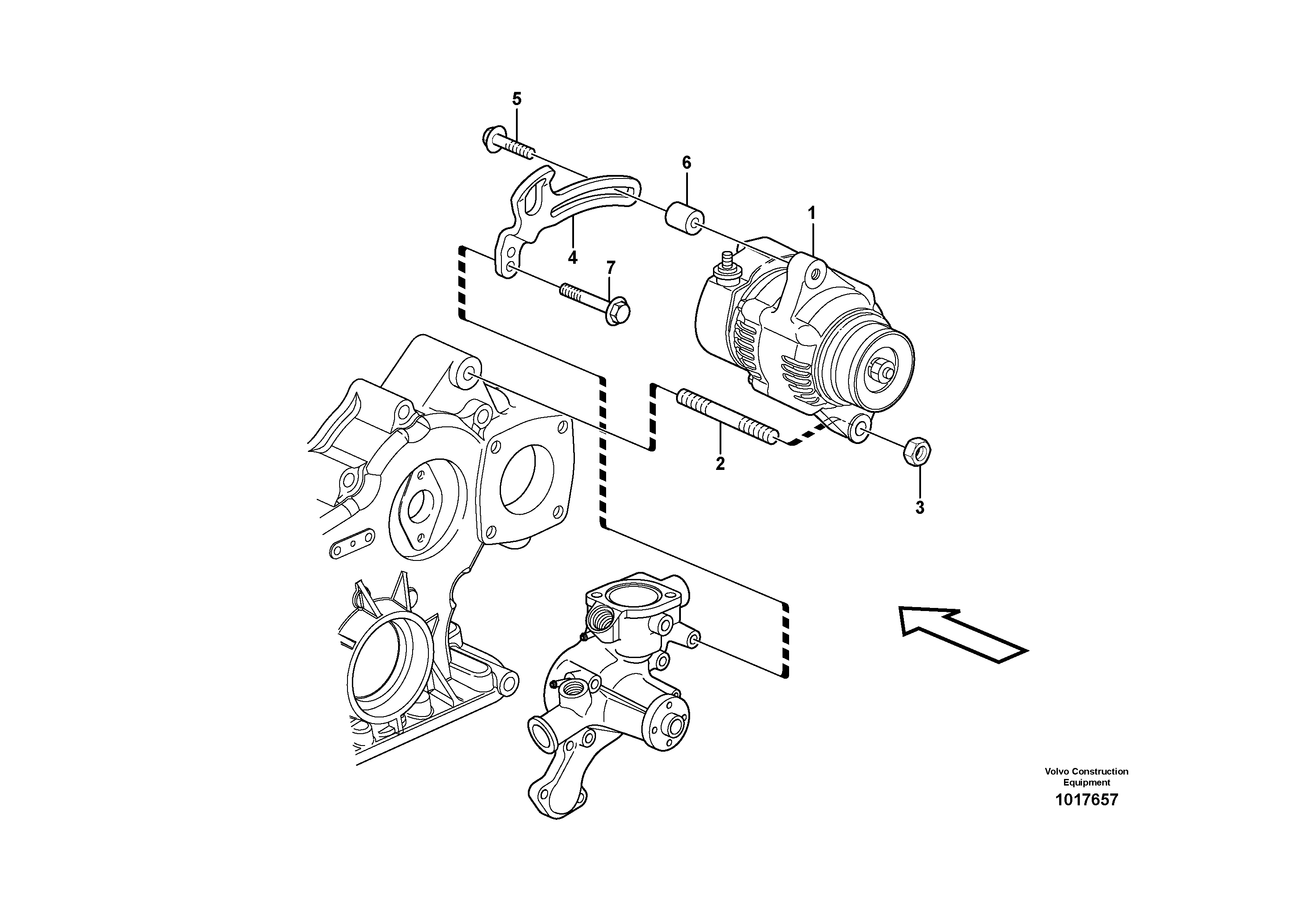 Схема запчастей Volvo MC60B - 52553 Alternator with assembling details MC60B