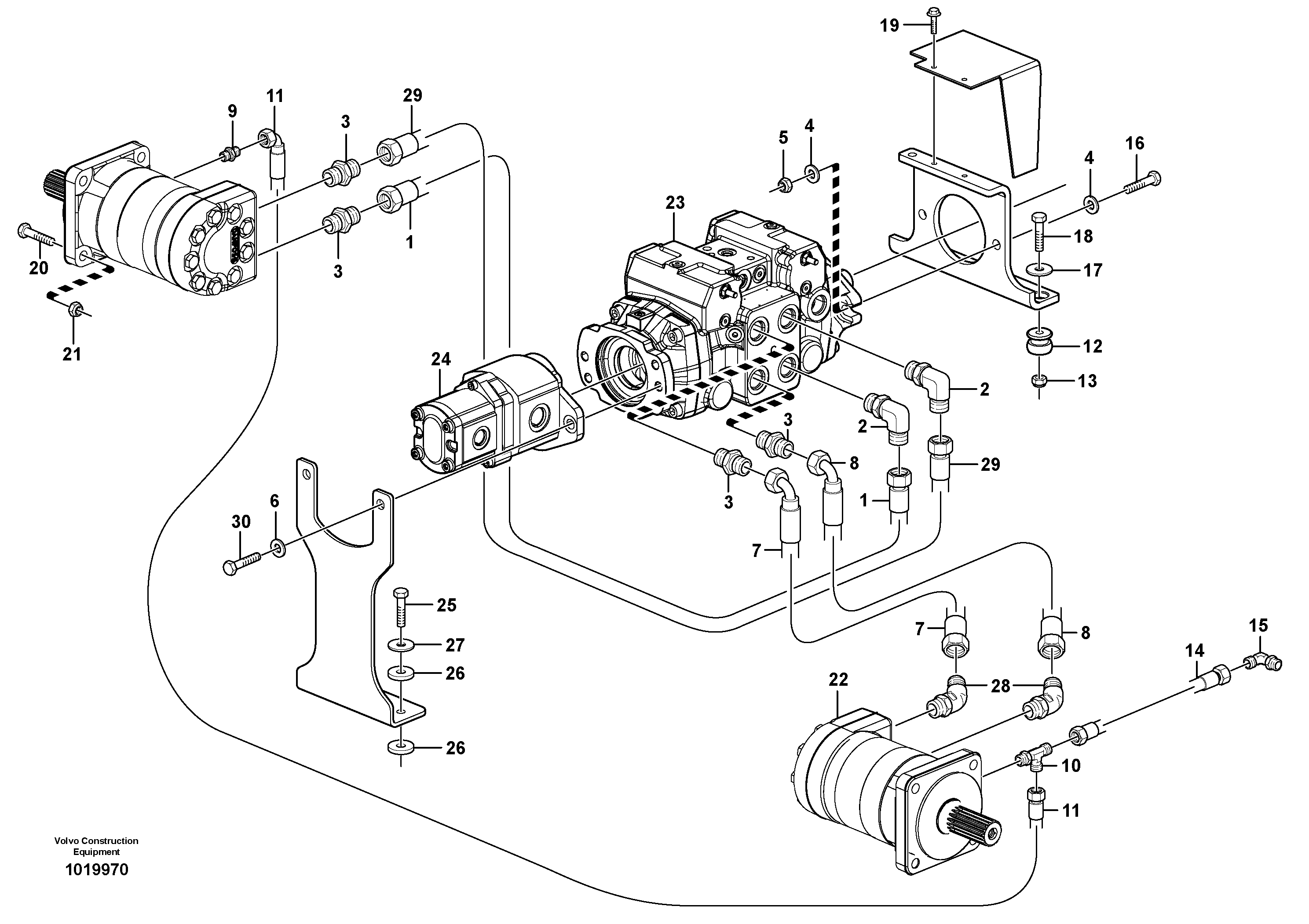 Схема запчастей Volvo MC60B - 53002 Hydraulic system Transport MC60B