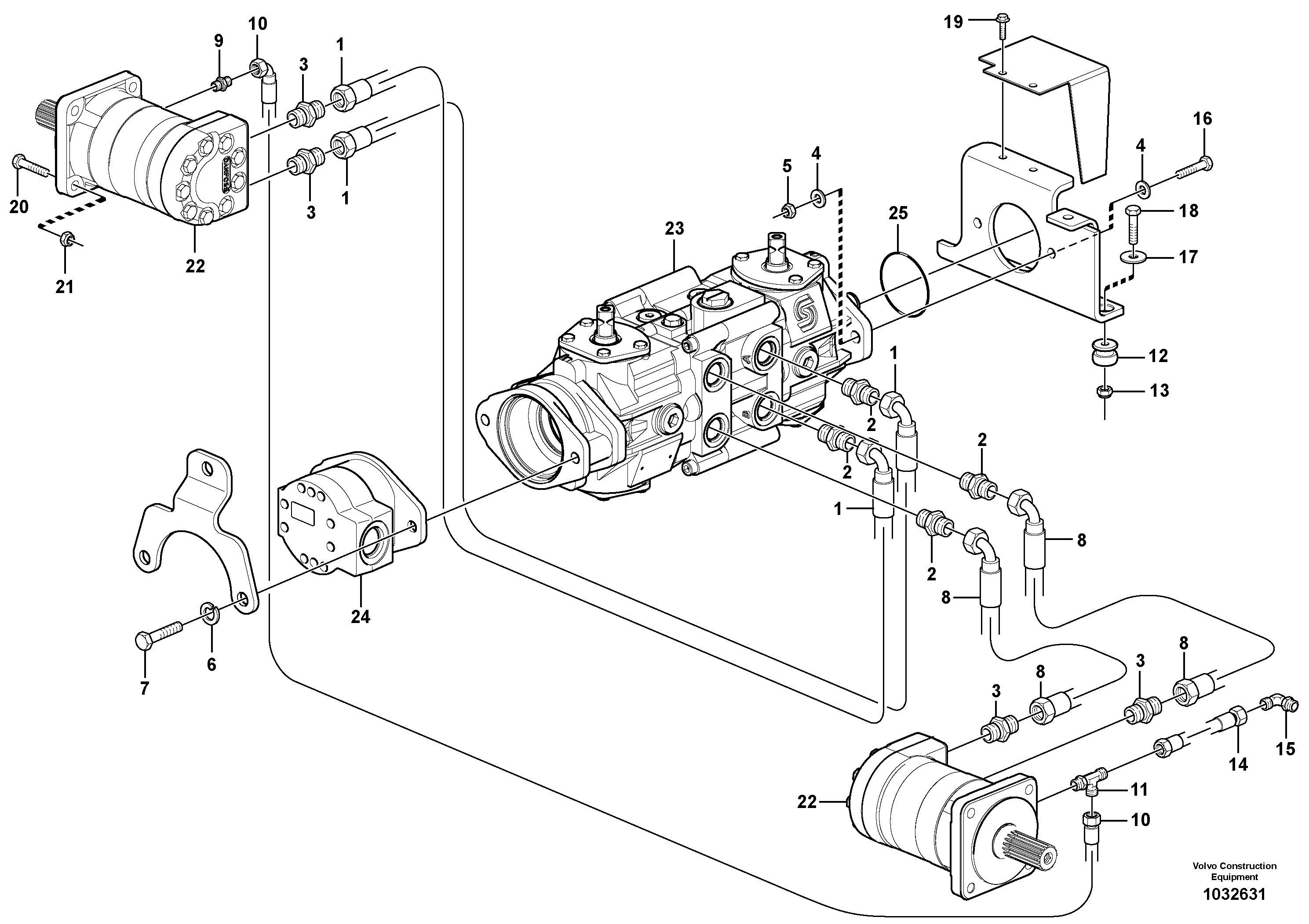 Схема запчастей Volvo MC60B - 53003 Hydraulic system Transport MC60B