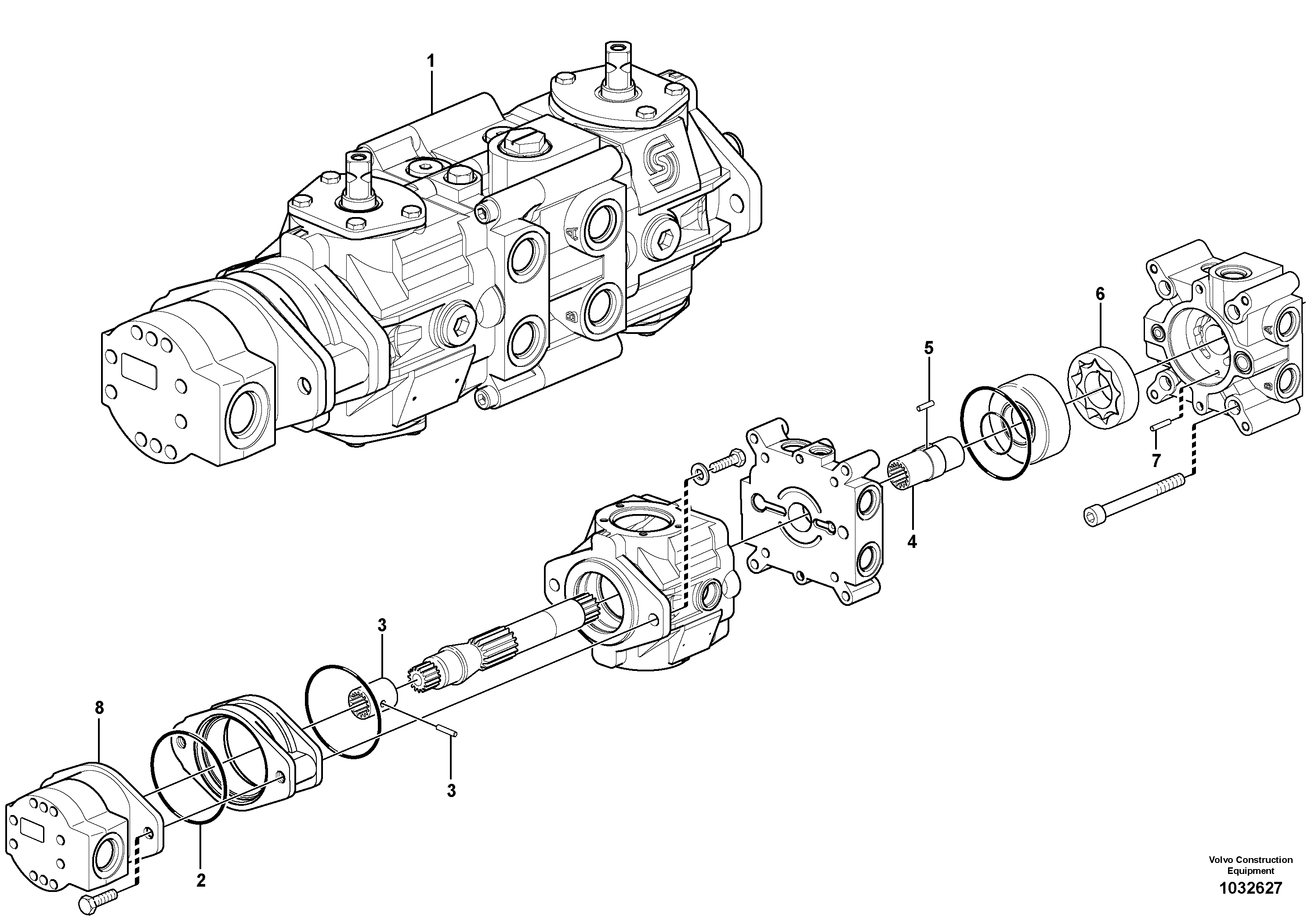 Схема запчастей Volvo MC60B - 50859 Гидронасос (основной насос) MC60B