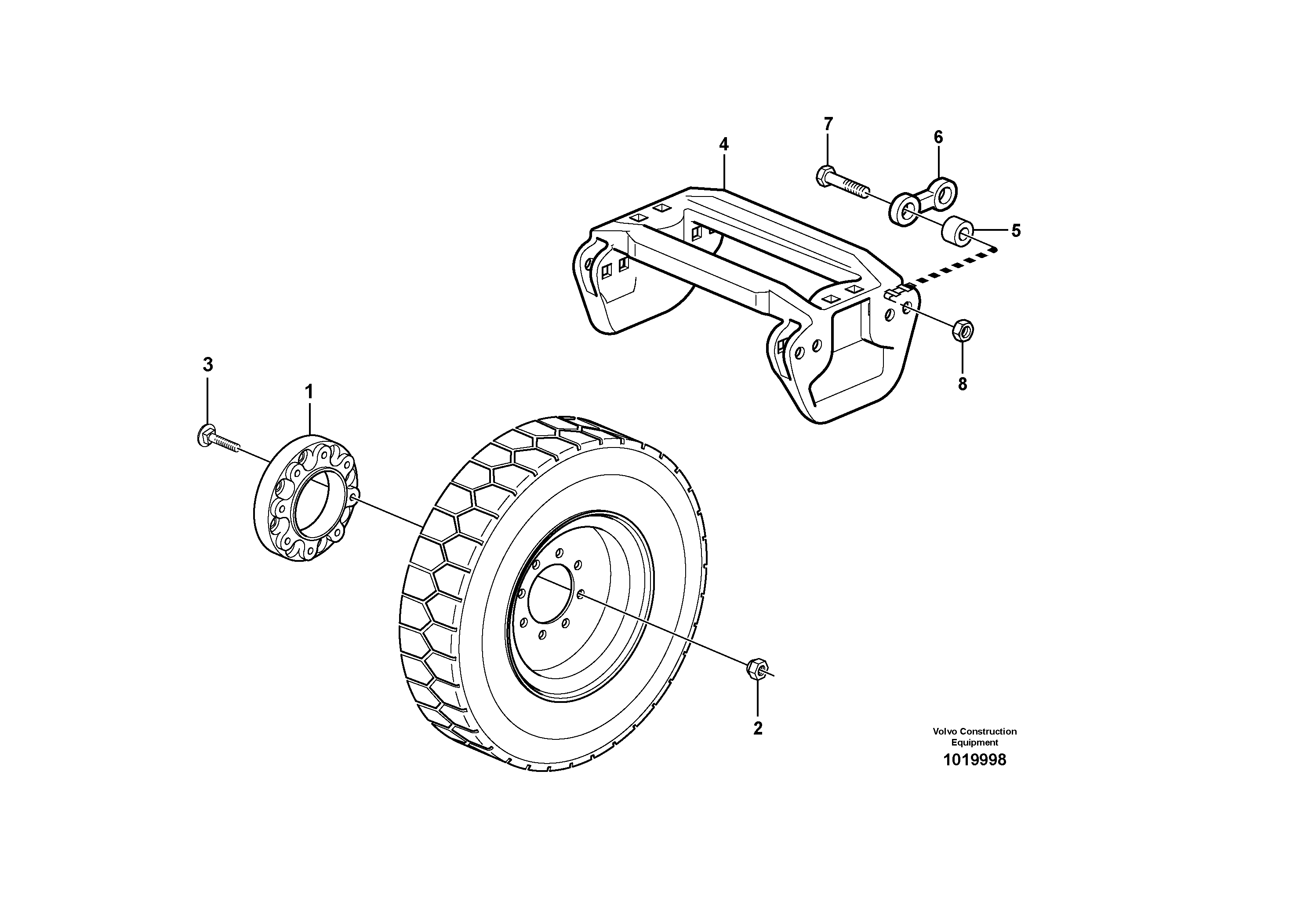 Схема запчастей Volvo MC60B - 53008 Kit spacer wheel, and track kit MC60B