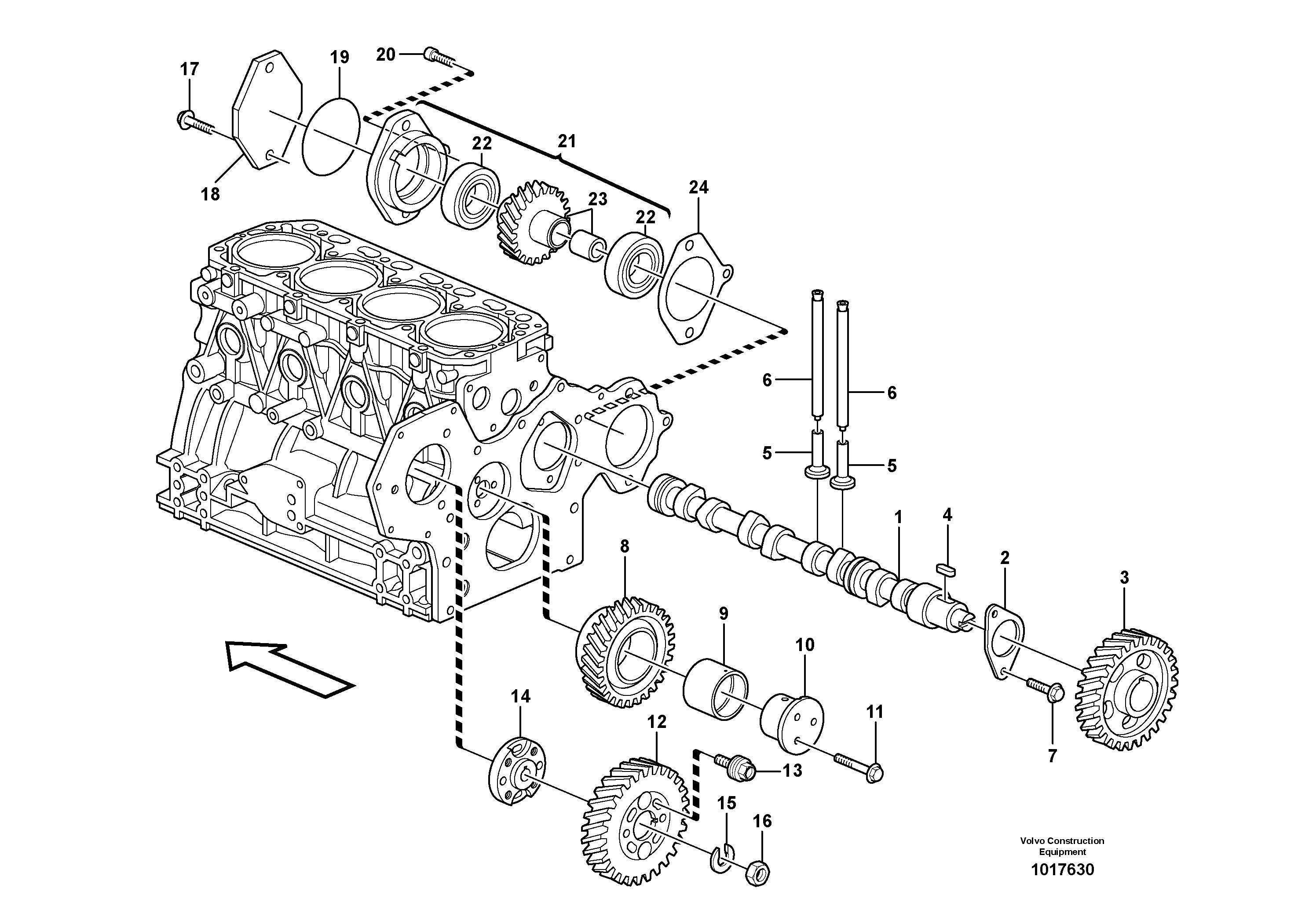 Схема запчастей Volvo MC70B - 65032 Valve mechanism MC70B S/N 71000 -