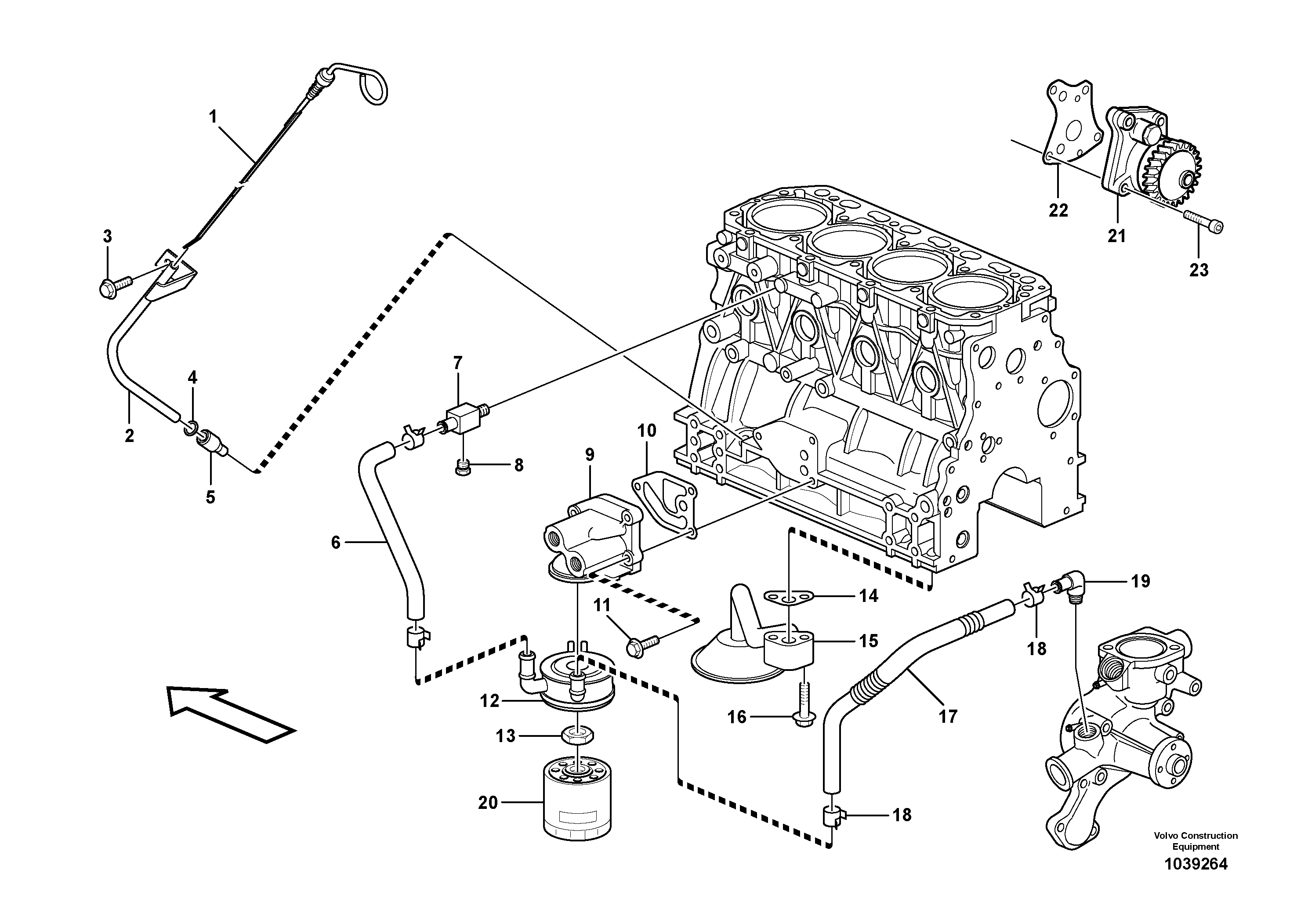 Схема запчастей Volvo MC70B - 65039 Система масляной смазки MC70B S/N 71000 -