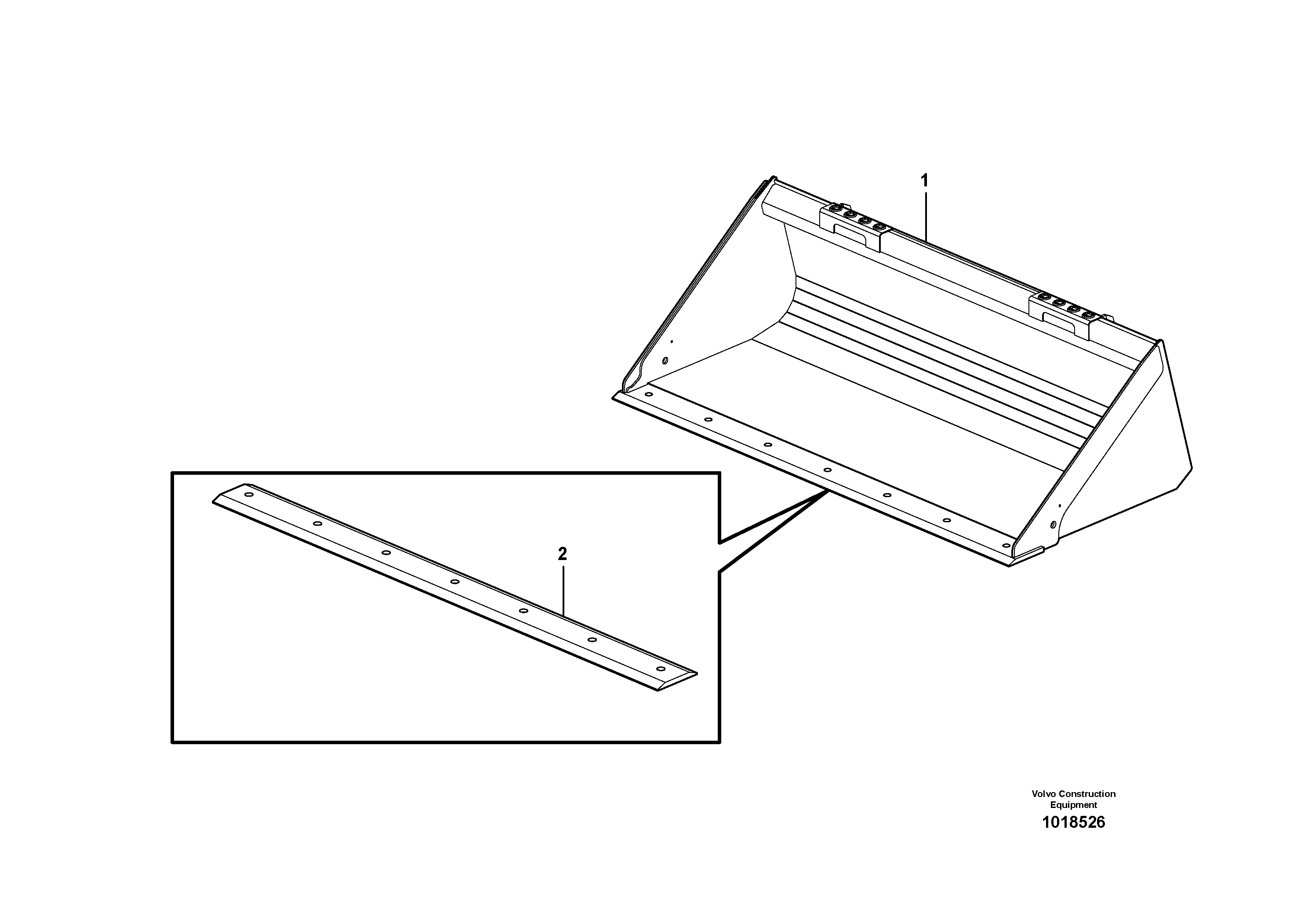 Схема запчастей Volvo MC90B - 45074 Bucket, straight lip without teeth MC90B S/N 71000 -