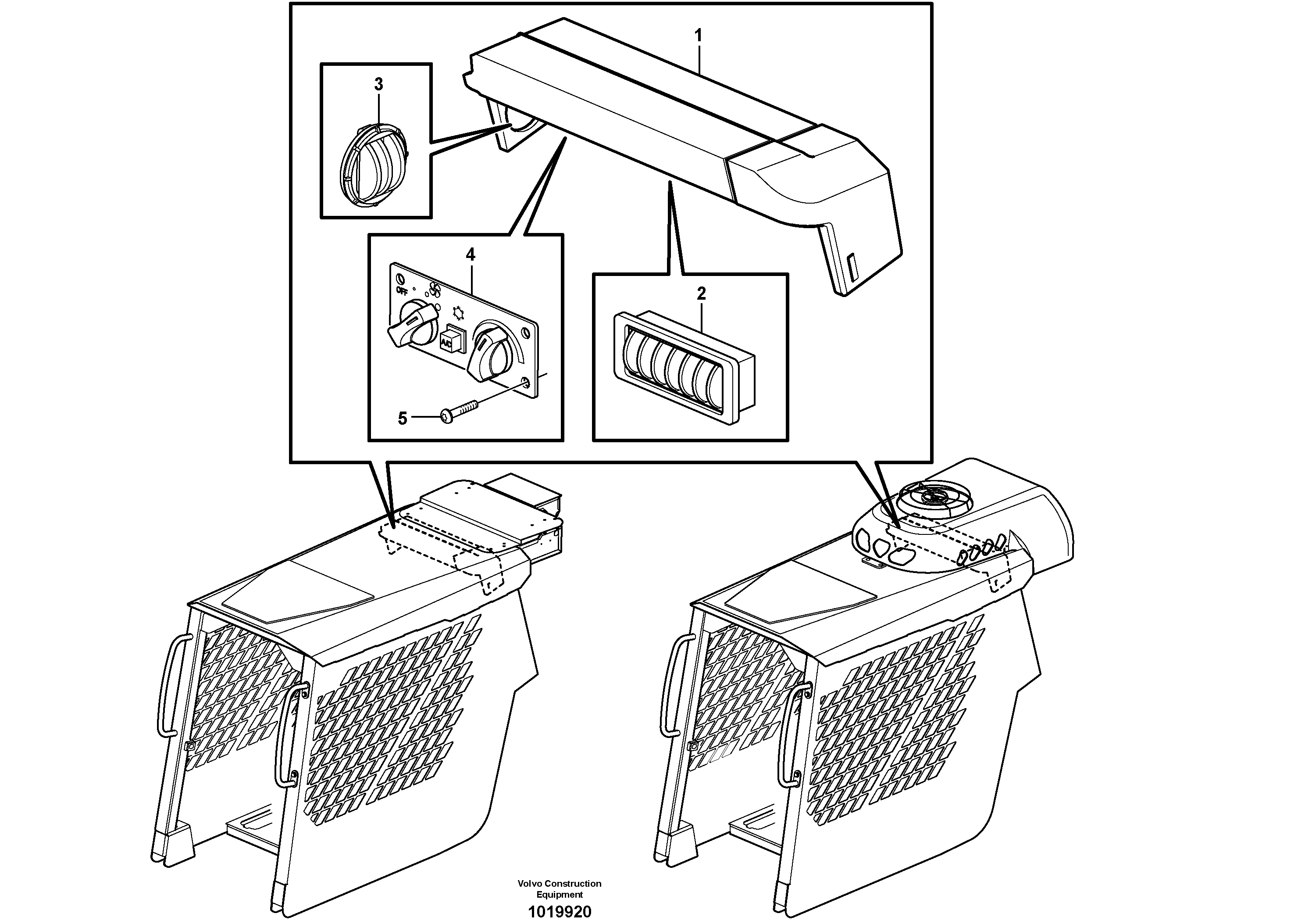 Схема запчастей Volvo MC90B - 9855 Air ducts MC90B