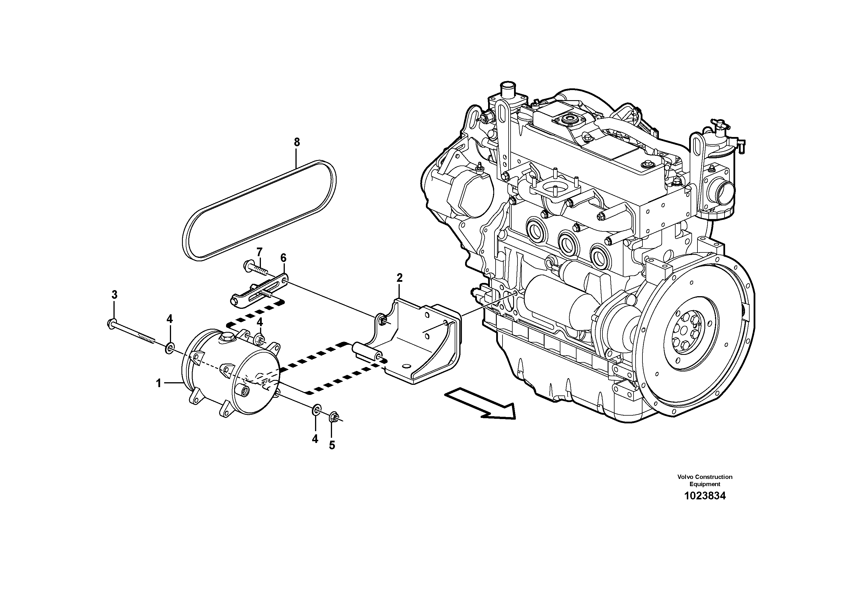 Схема запчастей Volvo MC90B - 9857 Compressor with fitting parts, cooling agent R134 A MC90B