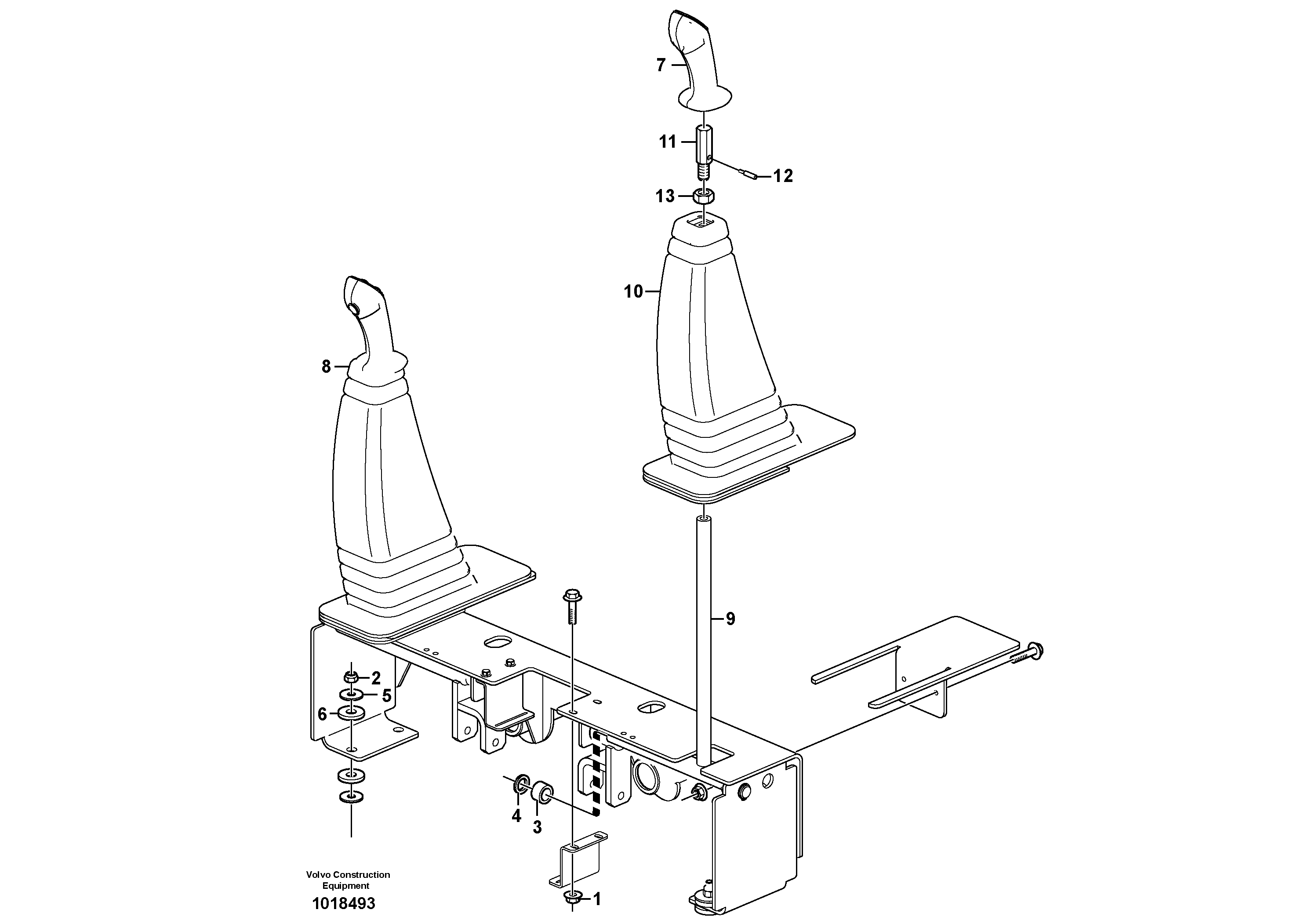 Схема запчастей Volvo MC90B - 93281 Optional hand controls MC90B
