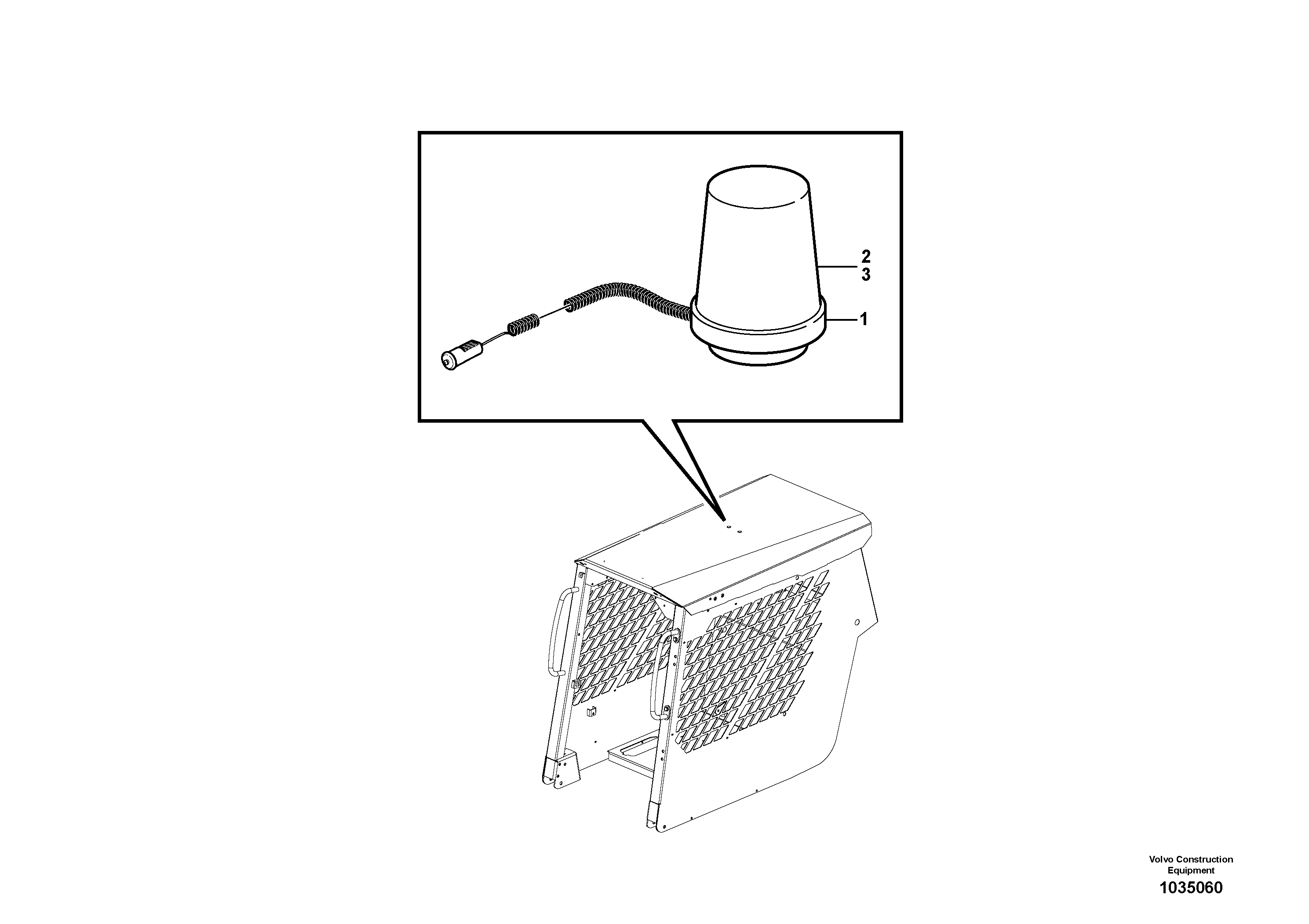 Схема запчастей Volvo MC90B - 44864 Rotating beacon MC90B S/N 71000 -