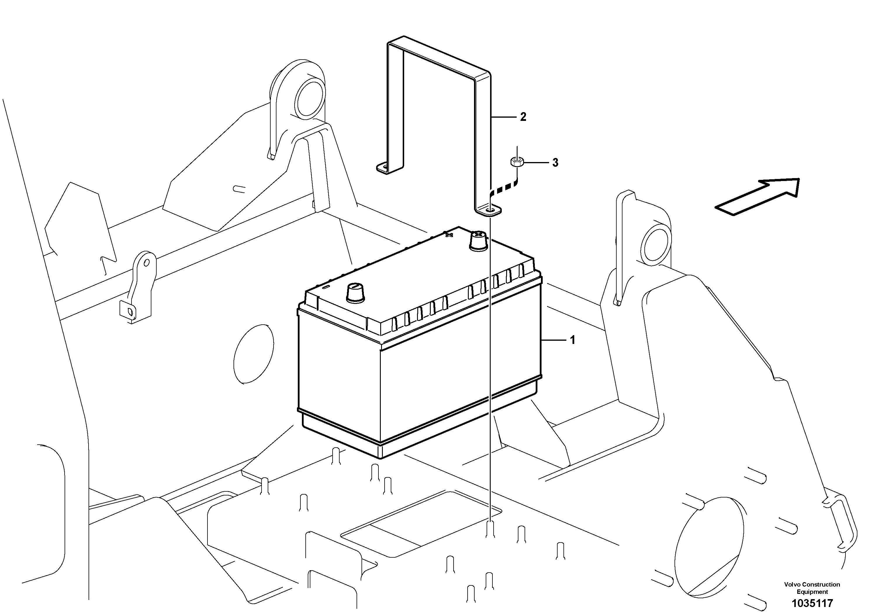 Схема запчастей Volvo MC90B - 37181 Battery box with fitting parts MC90B S/N 71000 -