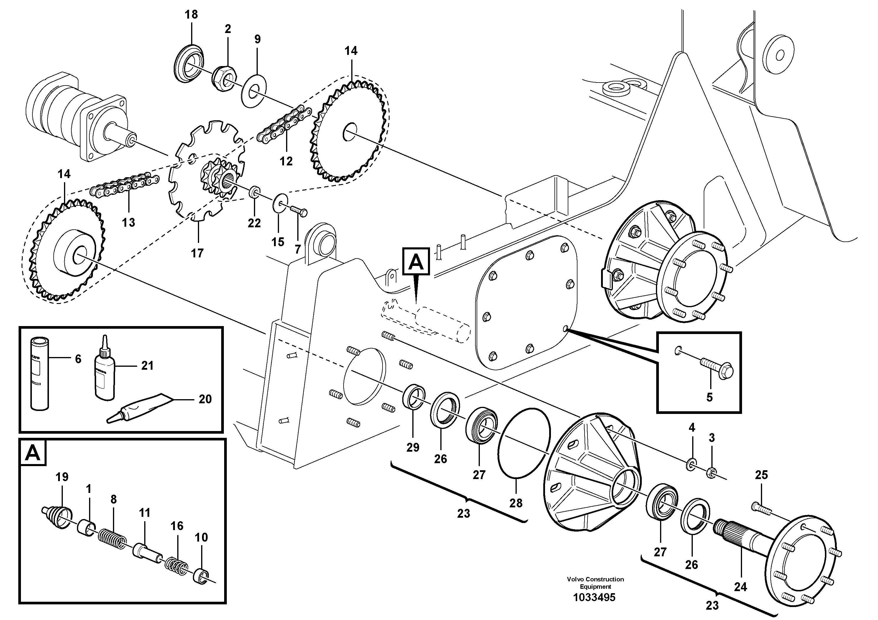 Схема запчастей Volvo MC90B - 57312 Drivetrain components MC90B S/N 71000 -