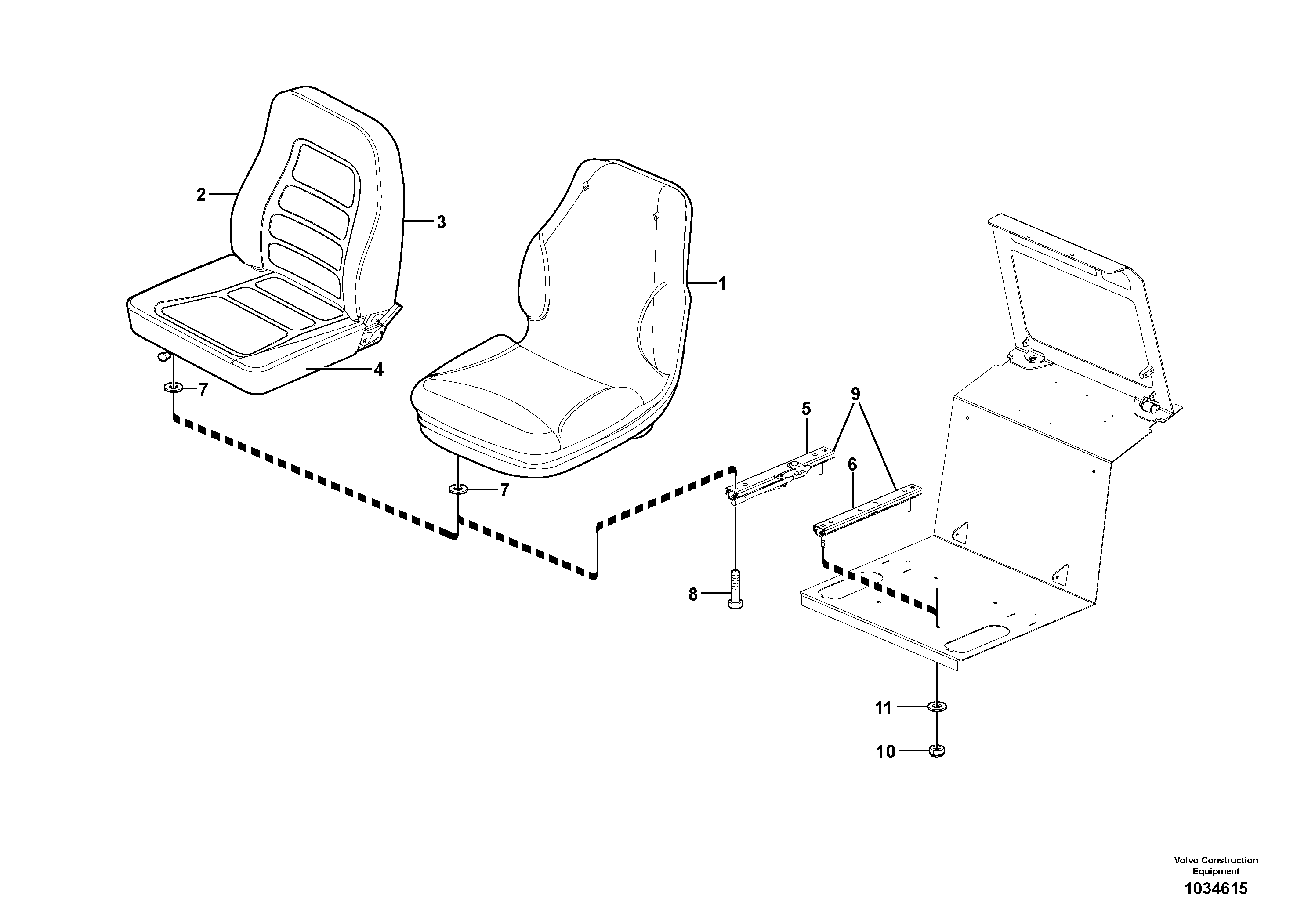 Схема запчастей Volvo MC90B - 37755 Operators seat MC90B S/N 71000 -