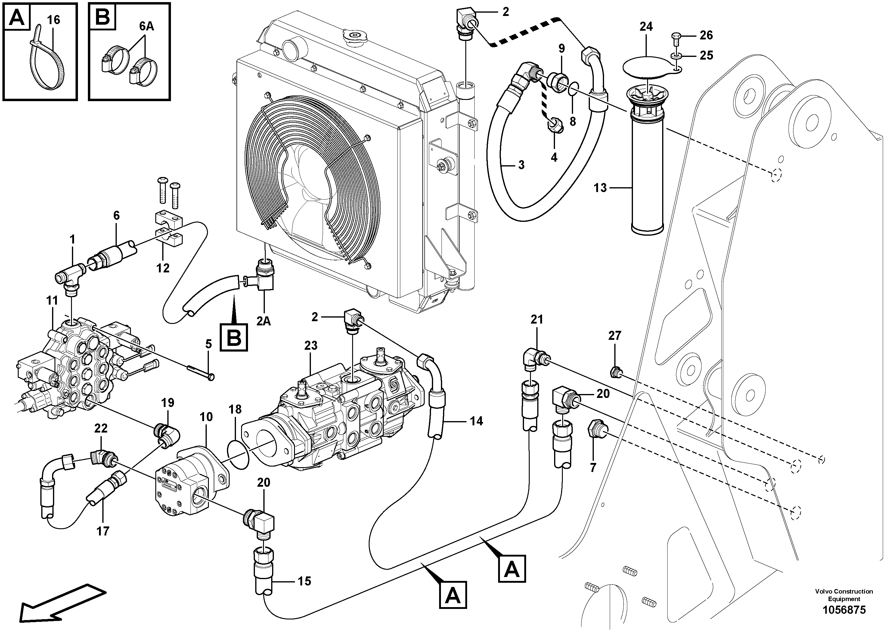Схема запчастей Volvo MC90B - 85275 Supply/return and Cooling Circuits MC90B S/N 71000 -