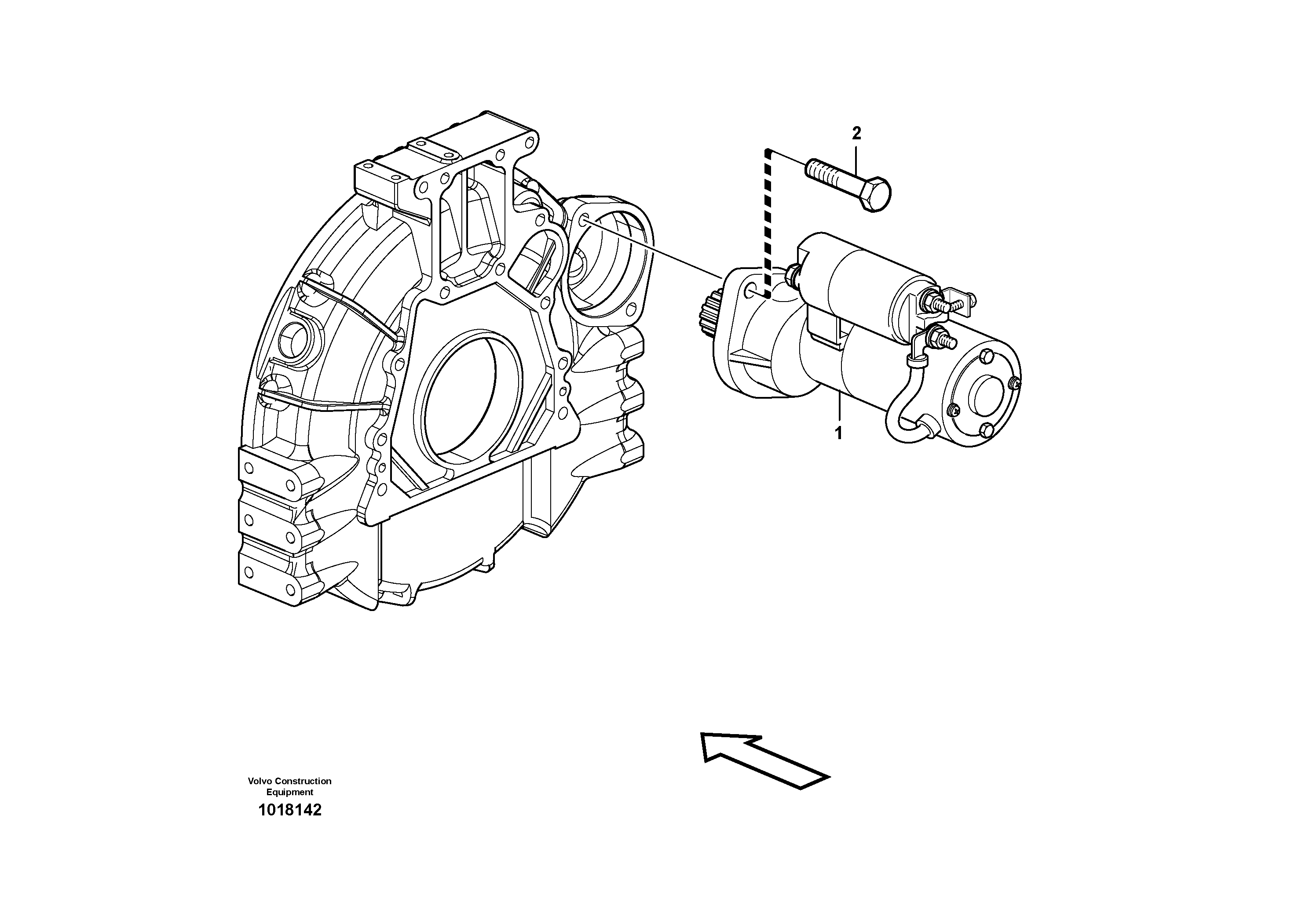 Схема запчастей Volvo MC90B - 12847 Starter motor, mounting MC90B