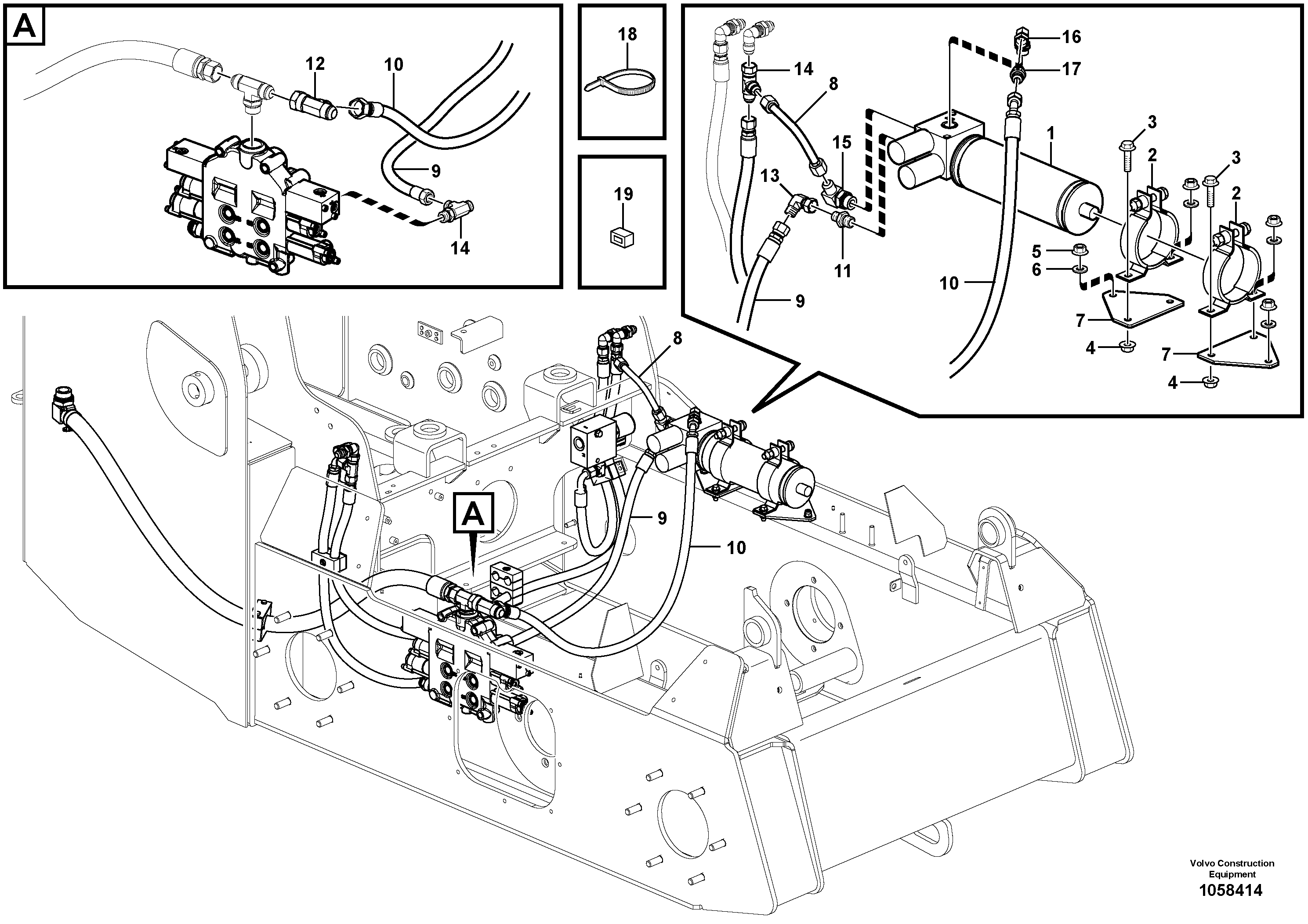 Схема запчастей Volvo MC90B - 101244 Boom suspension system MC90B S/N 71000 -