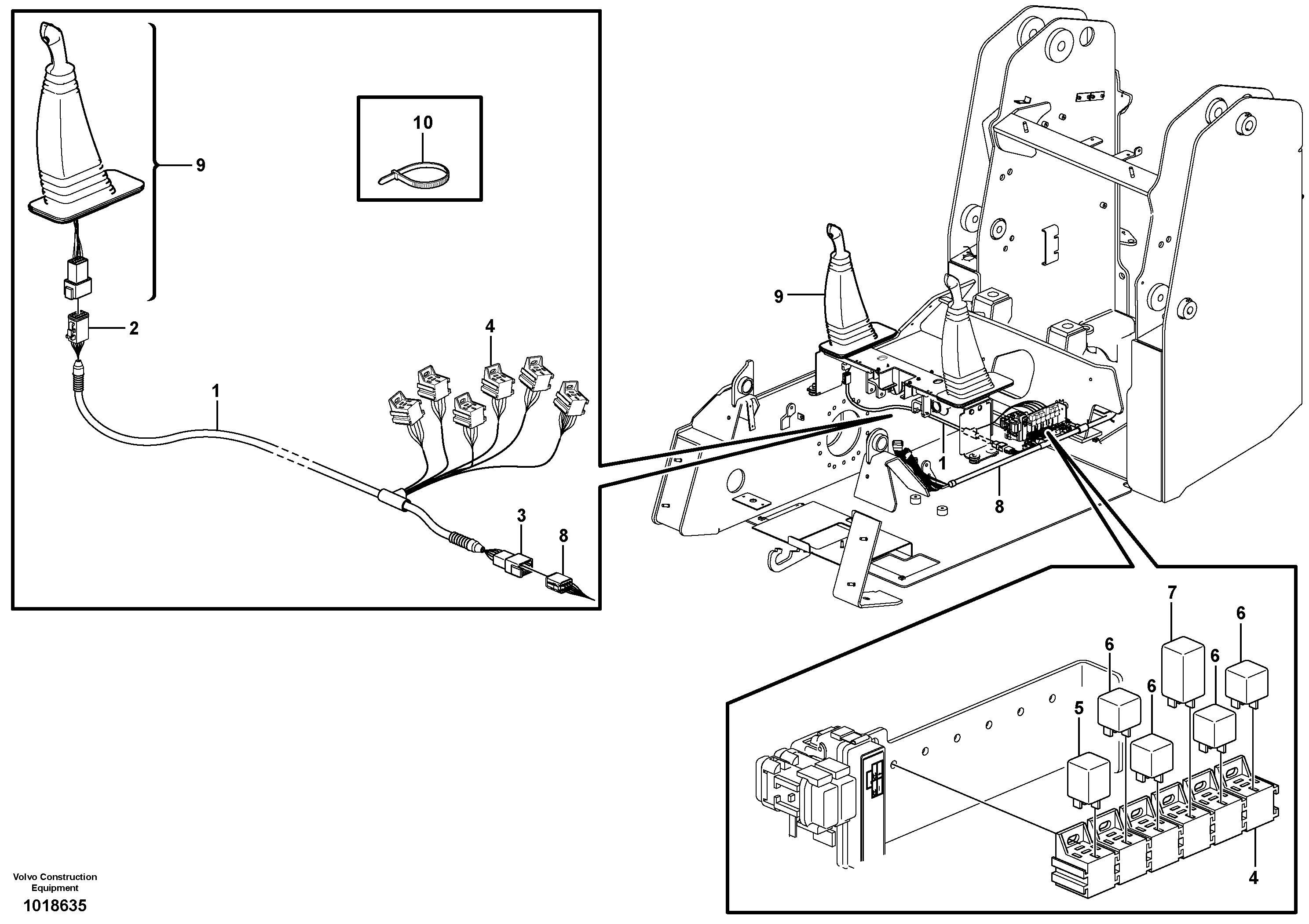 Схема запчастей Volvo MC110B - 17766 Wire harness pilot ctrl MC110B