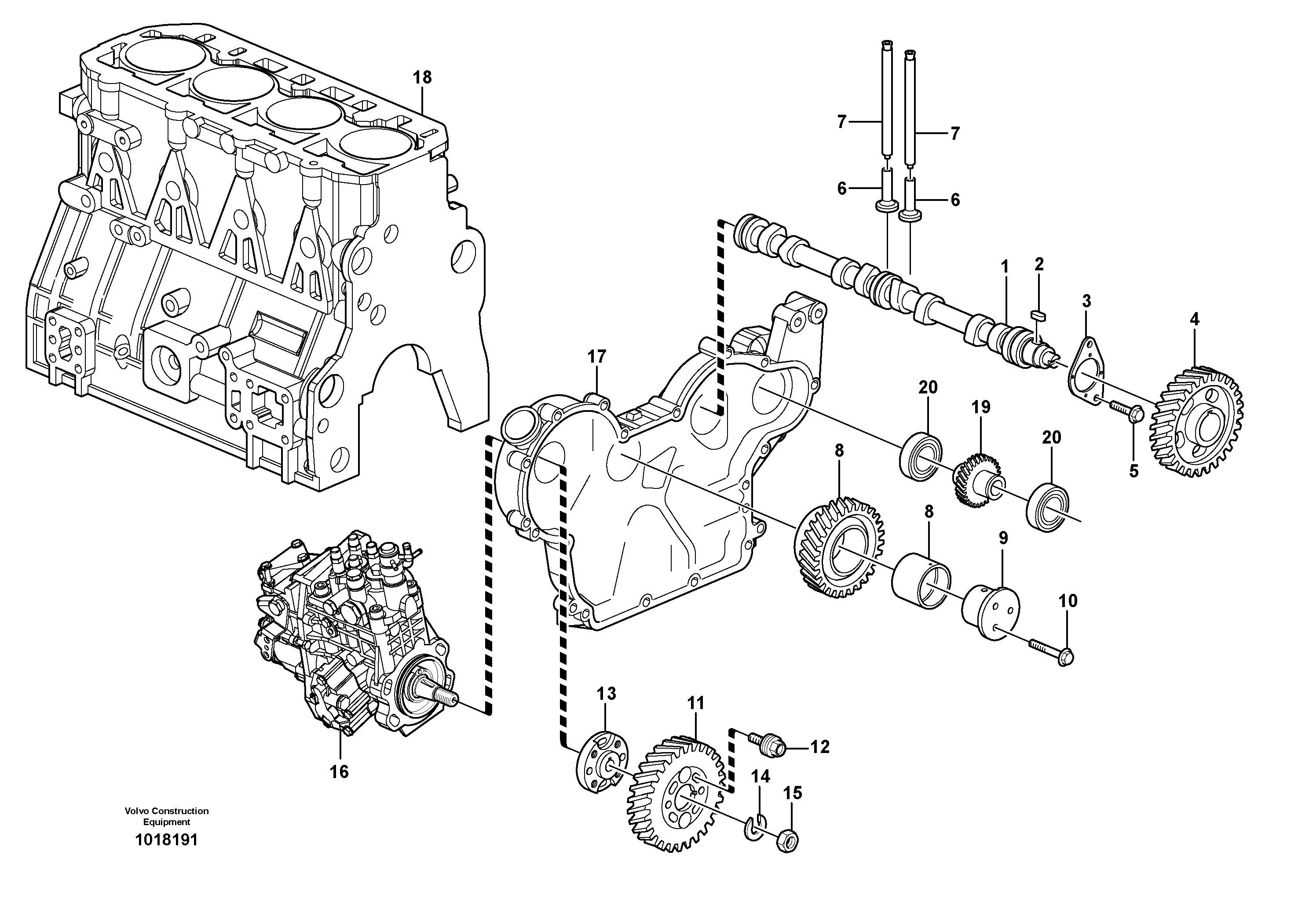 Схема запчастей Volvo MC110B - 61058 Valve mechanism MC110B S/N 71000 -