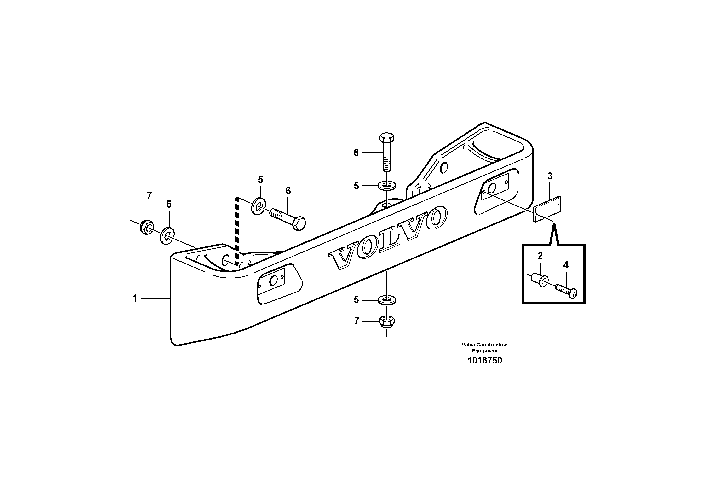 Схема запчастей Volvo MC110B - 57466 Rear hitch and counterweight MC110B