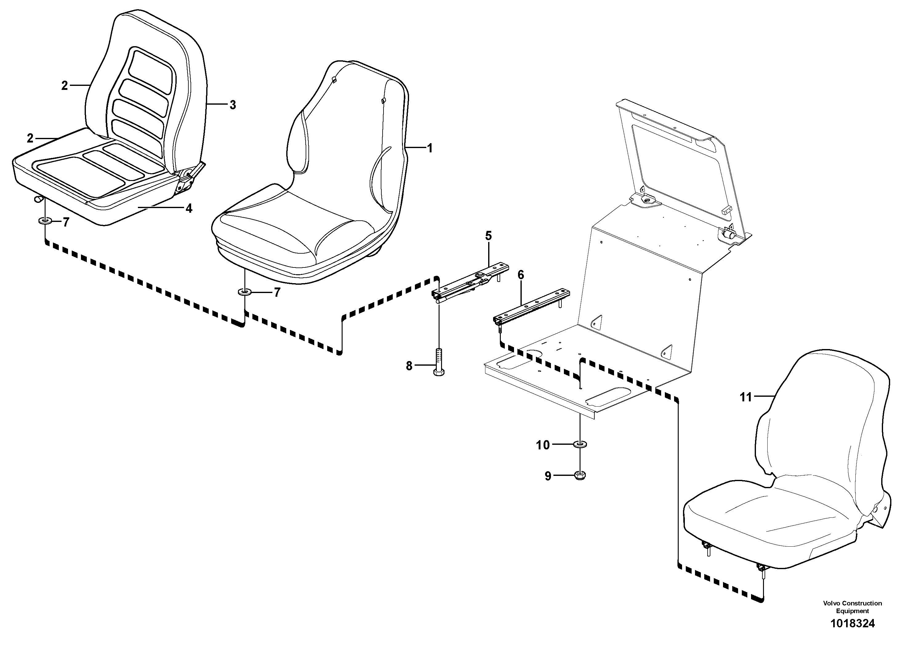 Схема запчастей Volvo MC110B - 11361 Operators seat MC110B