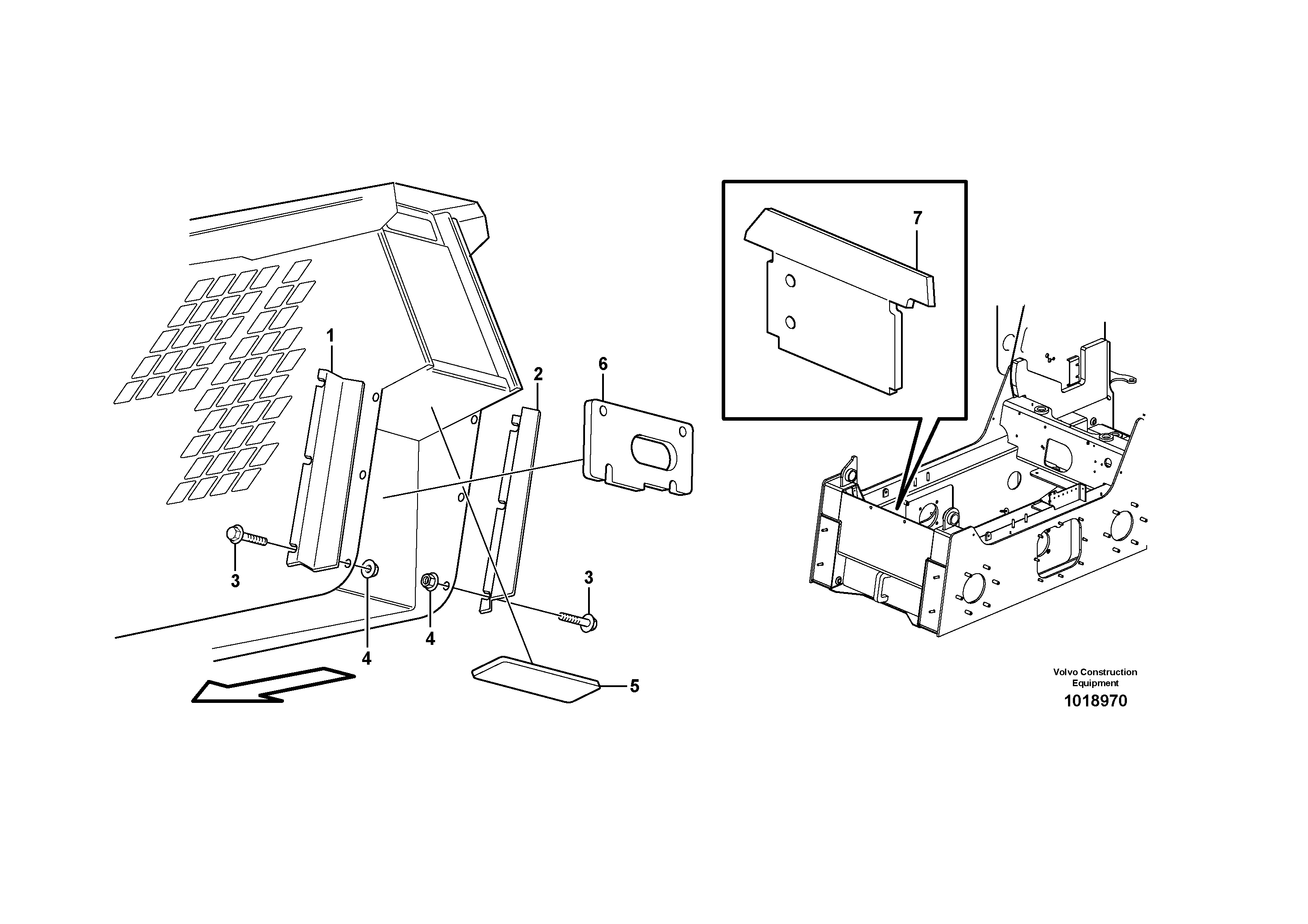 Схема запчастей Volvo MC110B - 11362 Protecting plates MC110B