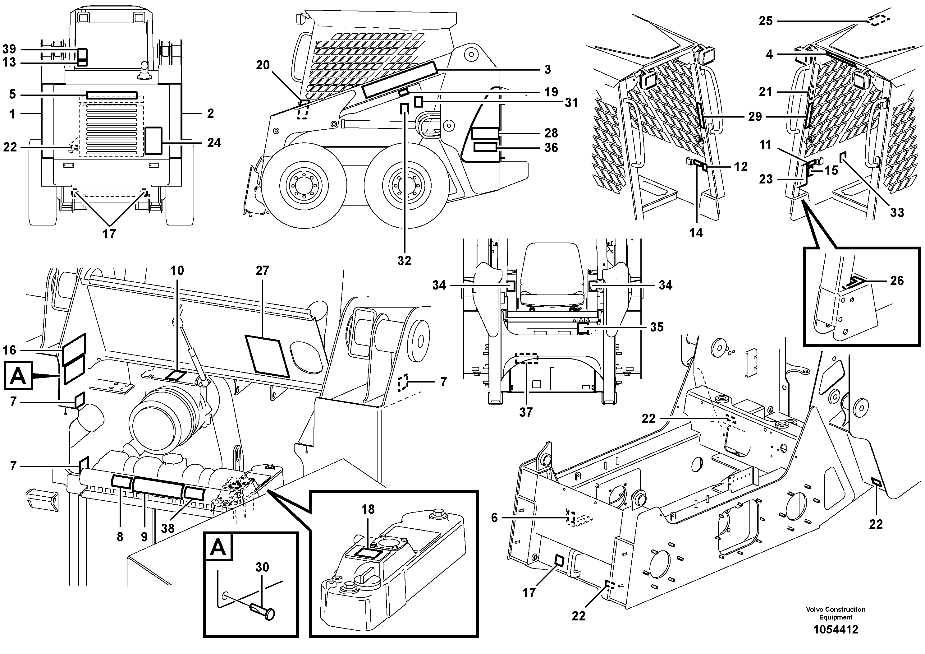 Схема запчастей Volvo MC110B - 11389 Sign plates and decals MC110B