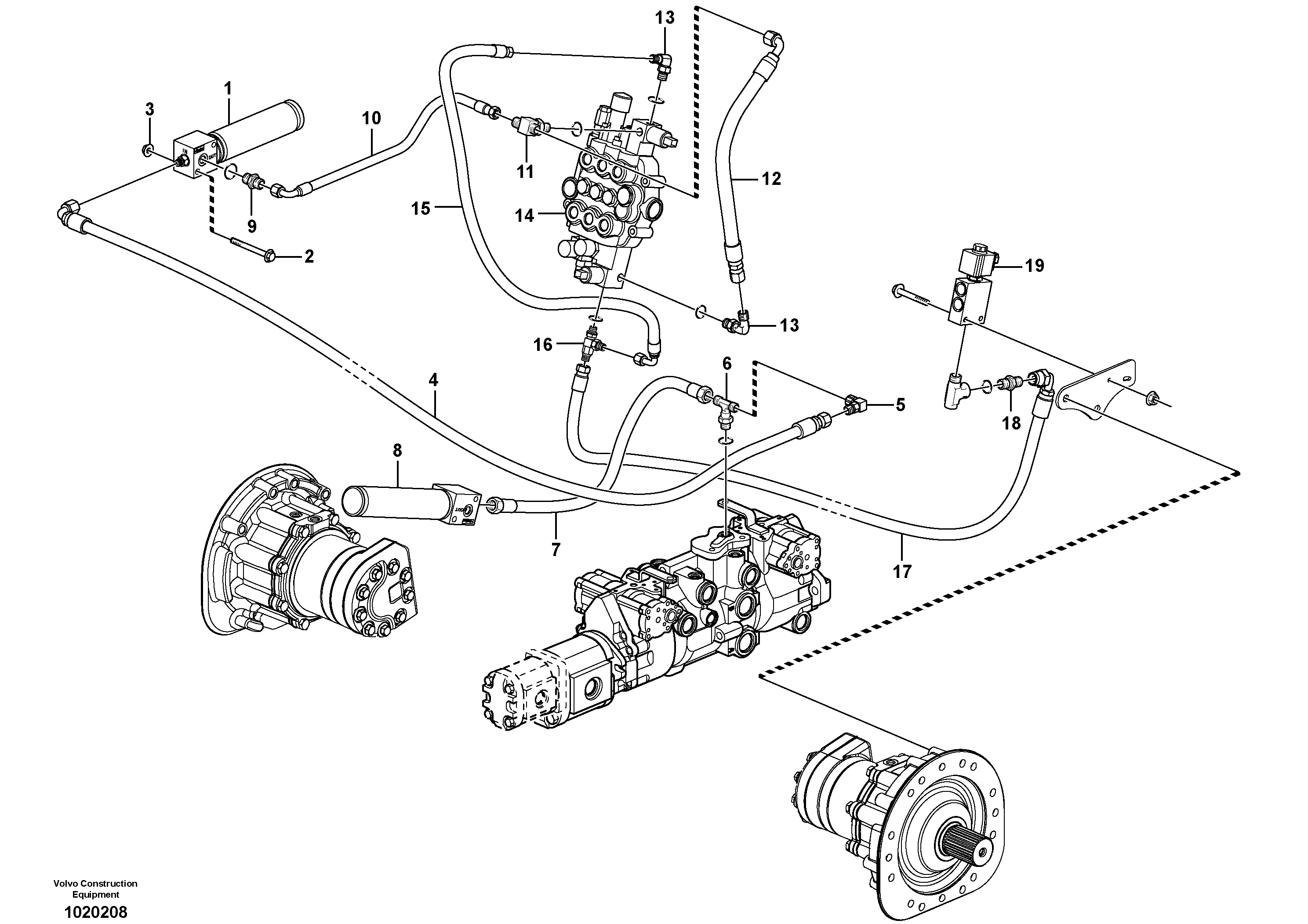 Схема запчастей Volvo MC110B - 103210 Pipes and hoses hydraulic system Std MC110B