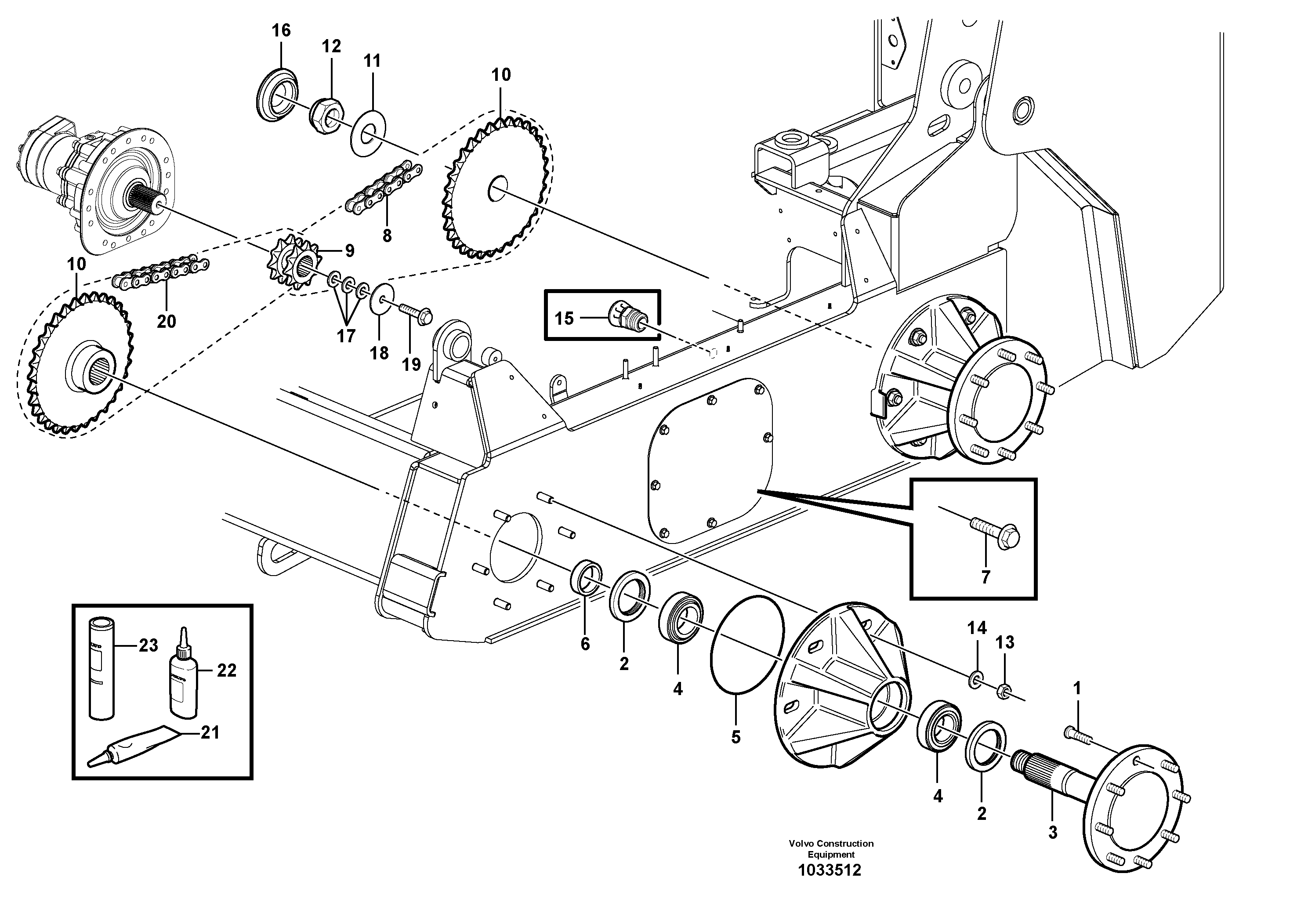 Схема запчастей Volvo MC110B - 40302 Drivetrain components MC110B S/N 71000 -