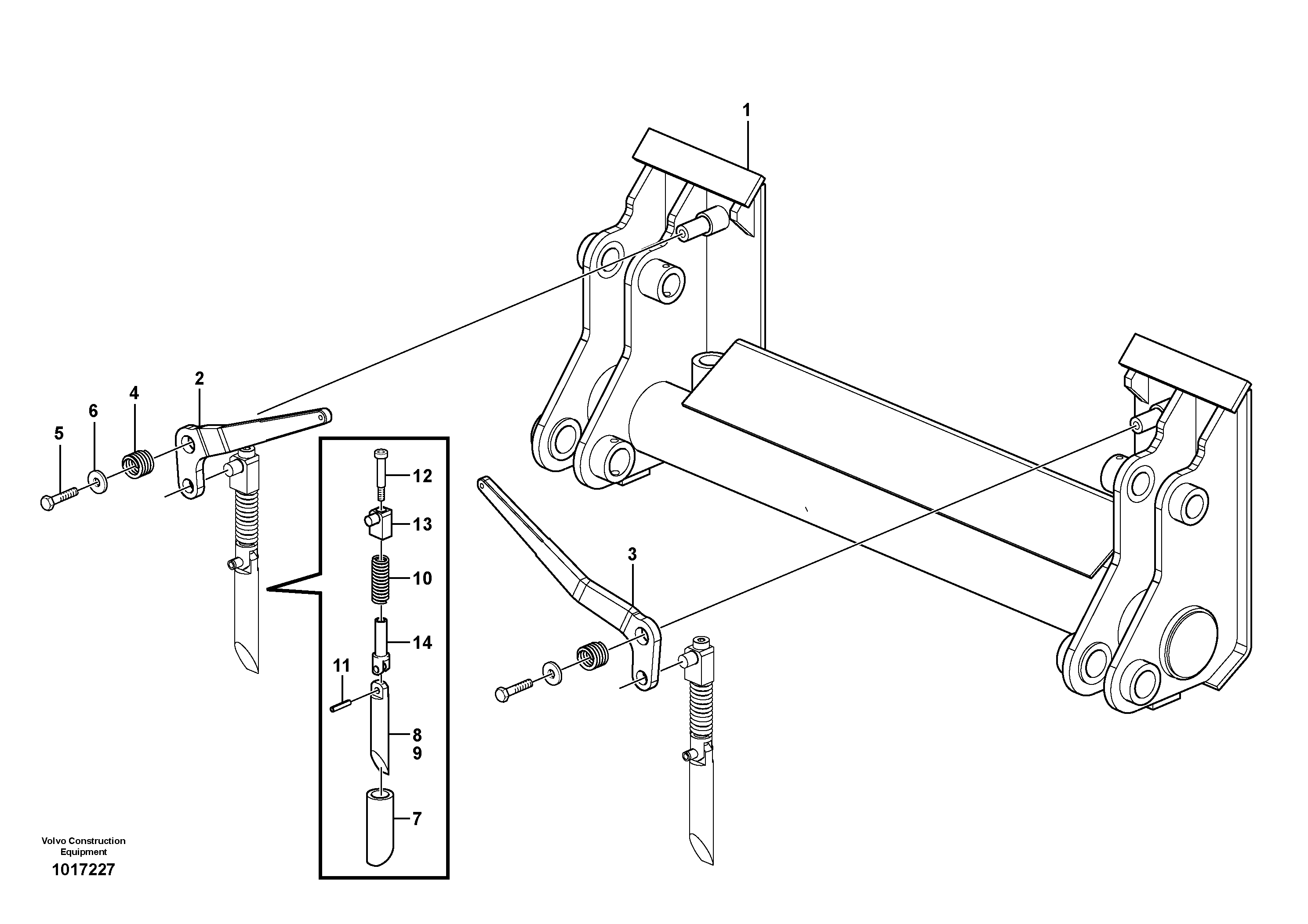 Схема запчастей Volvo MC110B - 15320 Quick attach group MC110B