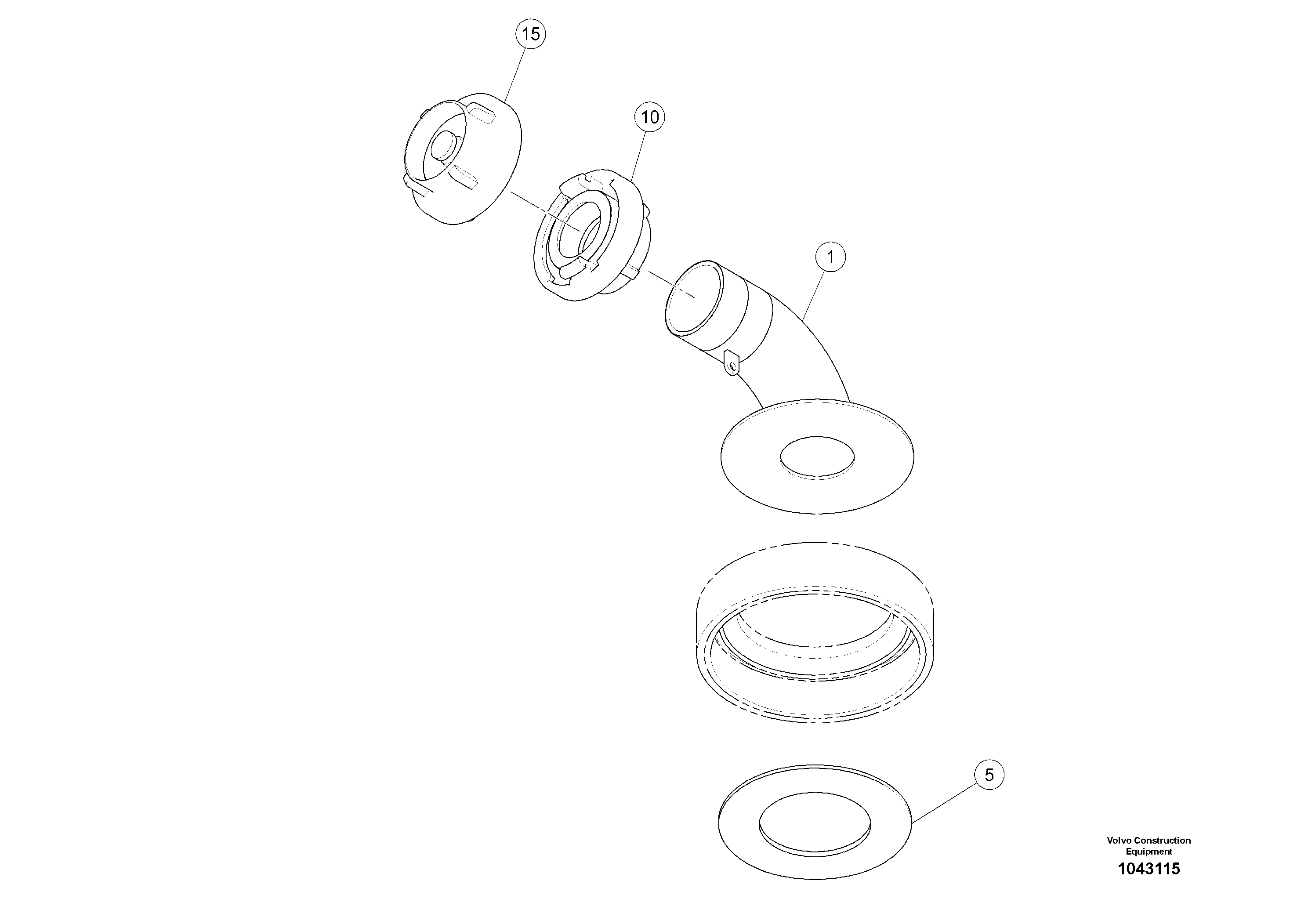 Схема запчастей Volvo MW500 S/N 20591 - - 92829 C-coupling for Water tank 
