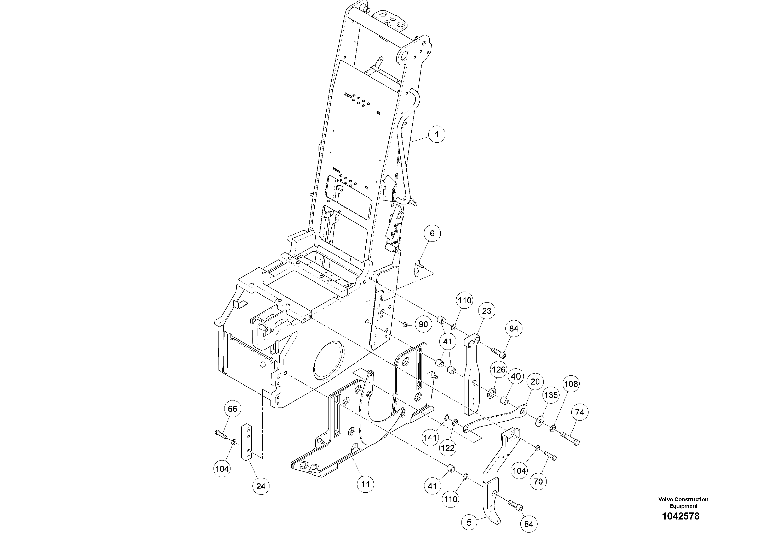Схема запчастей Volvo MW500 S/N 20591 - - 95936 Cutter unit 