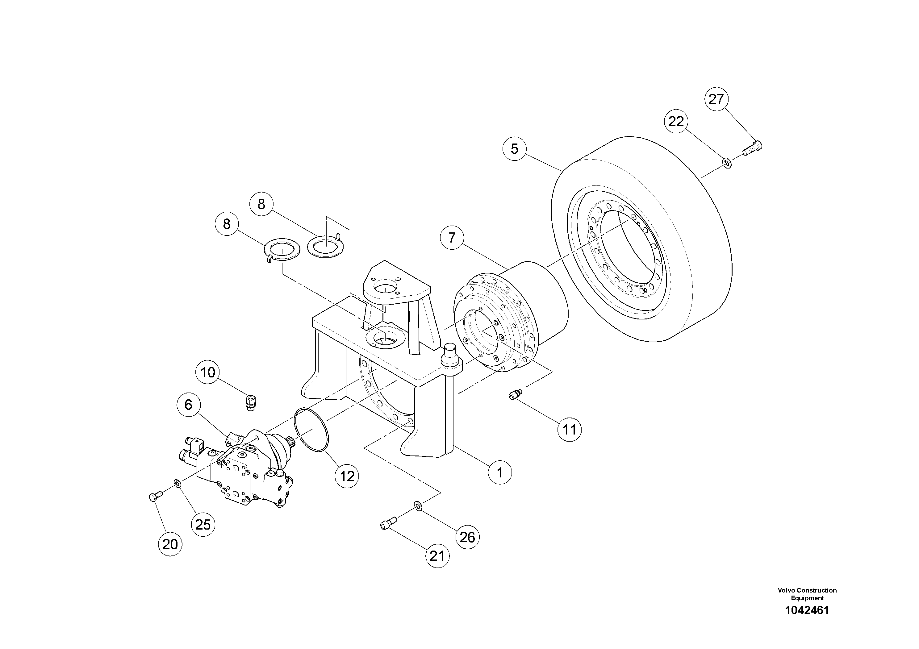 Схема запчастей Volvo MW500 S/N 20591 - - 95134 Wheel Assembly 