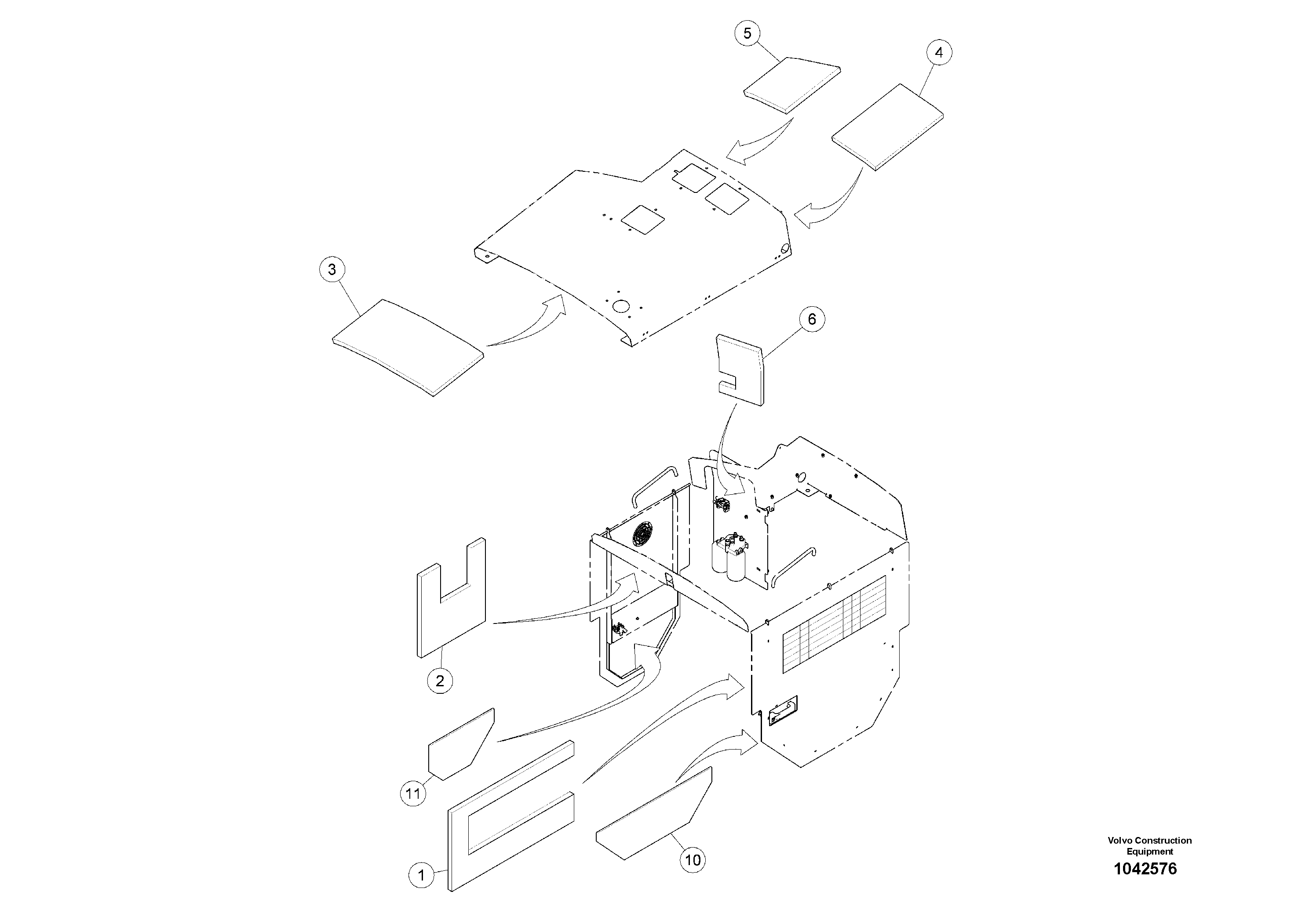 Схема запчастей Volvo MW500 S/N 20591 - - 99073 Sound Insulation 