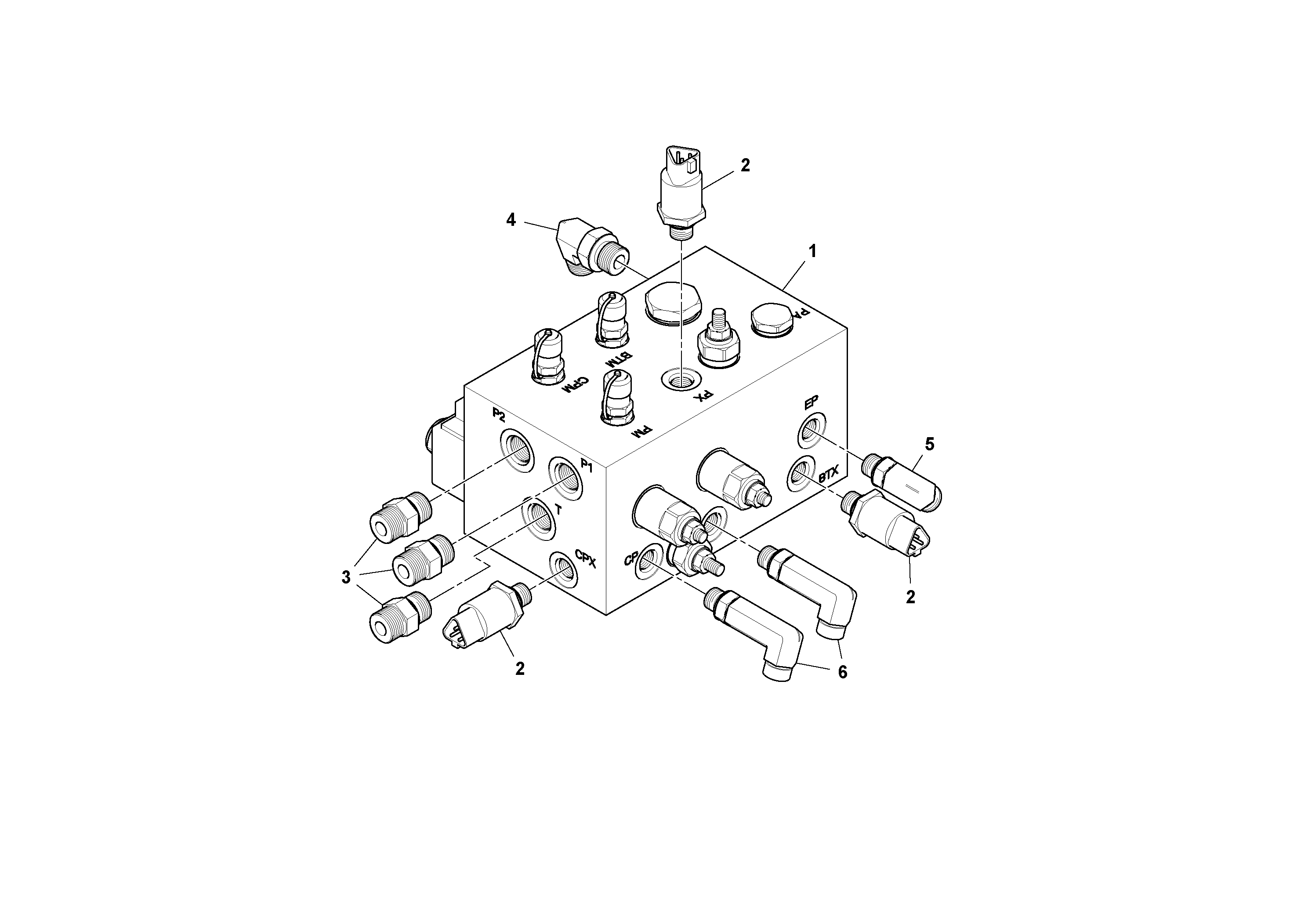 Схема запчастей Volvo MT2000 S/N 197282,198000- - 81173 Valve Assembly 