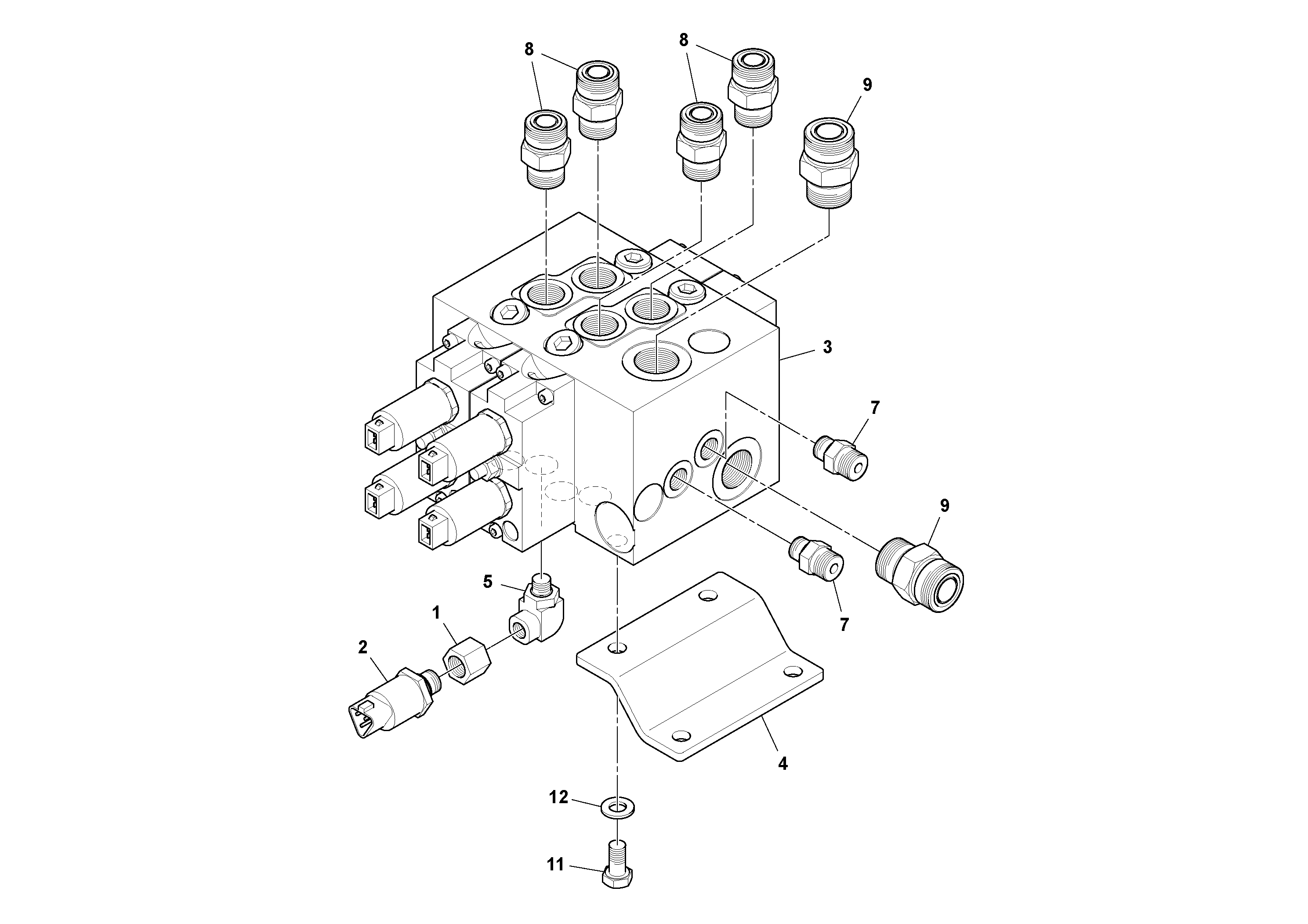 Схема запчастей Volvo MT2000 S/N 197282,198000- - 86014 Valve Assembly 