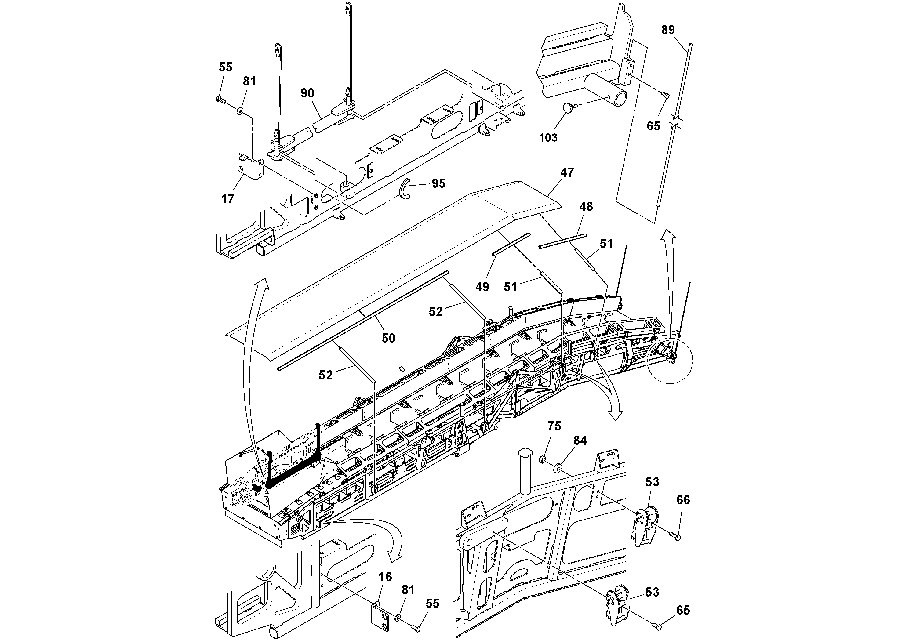 Схема запчастей Volvo MT2000 S/N 197282,198000- - 72700 Conveyor Assembly 