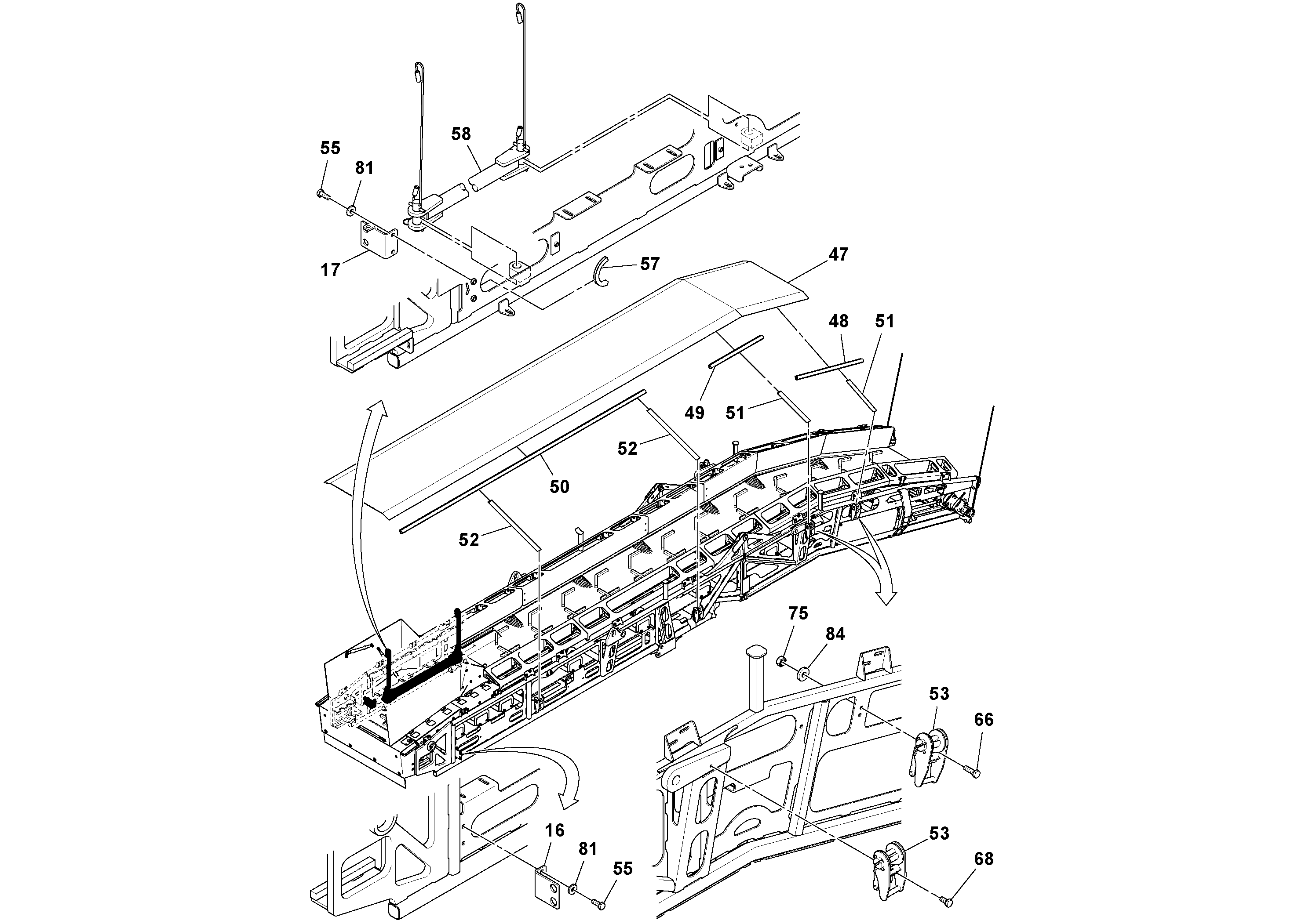 Схема запчастей Volvo MT2000 S/N 197282,198000- - 72881 Conveyor Assembly 