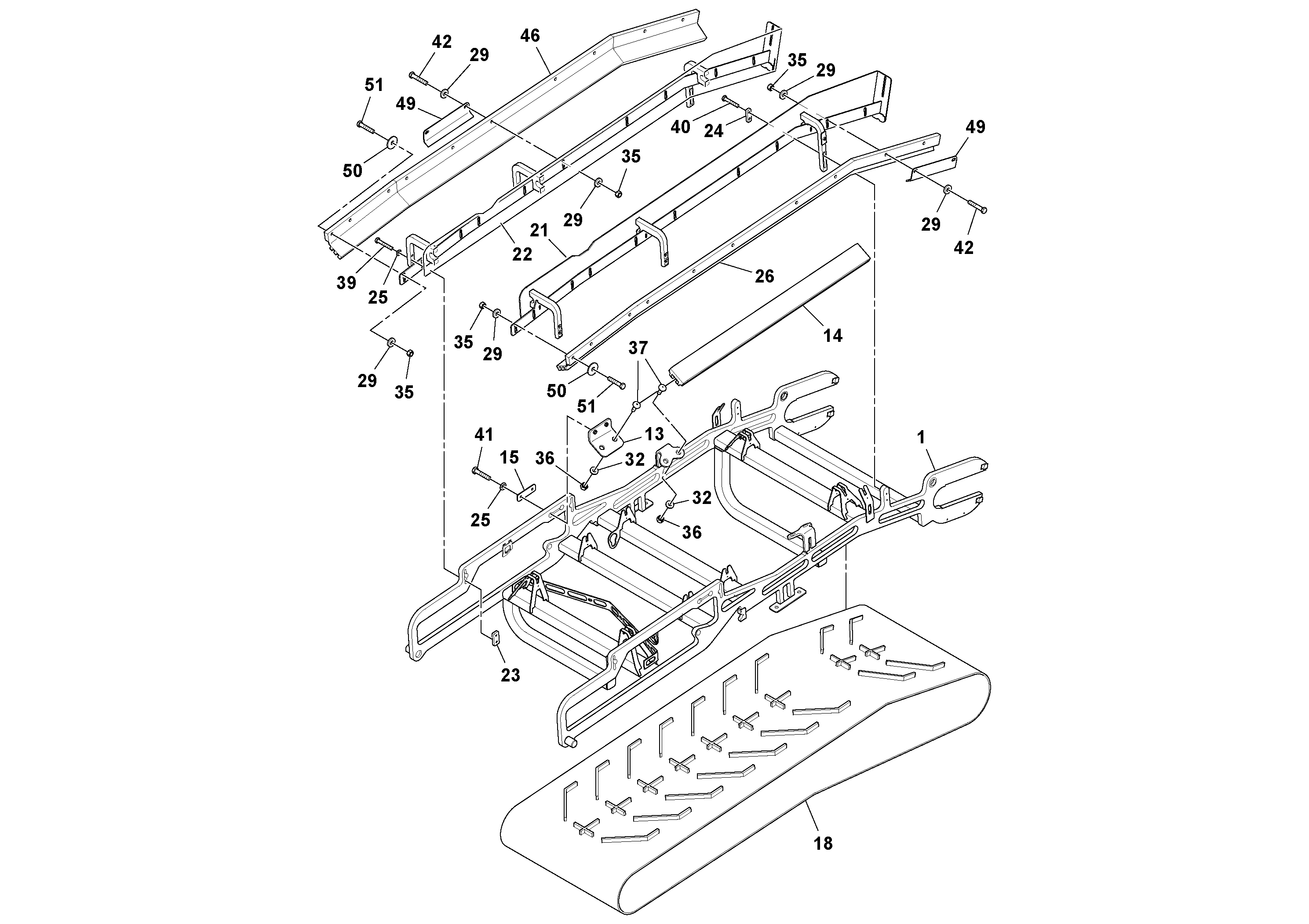 Схема запчастей Volvo MT2000 S/N 197282,198000- - 76850 Conveyor Assembly 