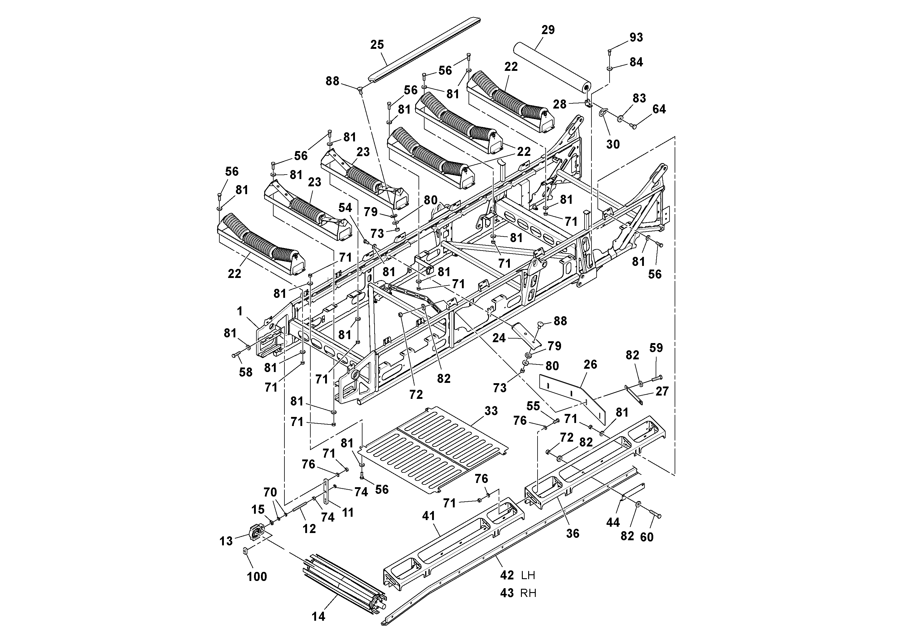 Схема запчастей Volvo MT2000 S/N 197282,198000- - 80260 Conveyor Assembly 