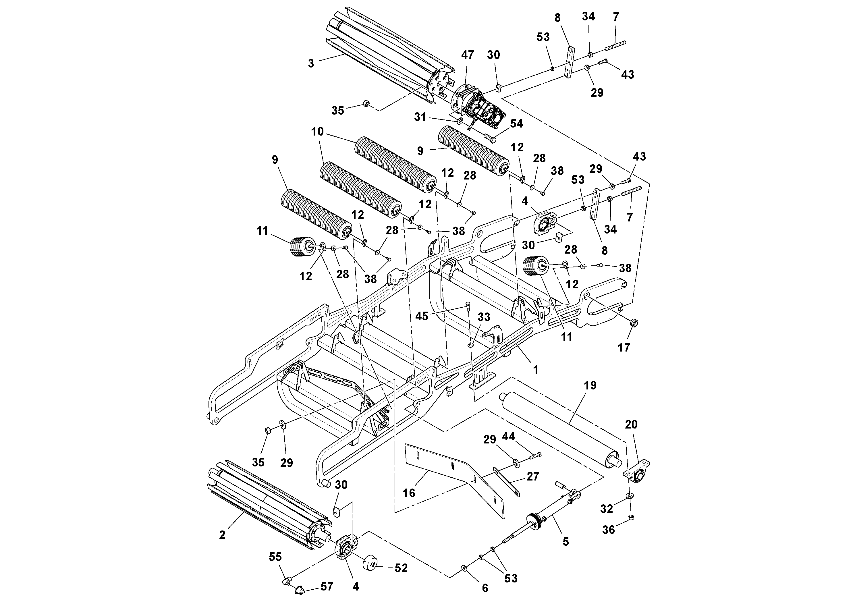 Схема запчастей Volvo MT2000 S/N 197282,198000- - 80768 Conveyor Assembly 