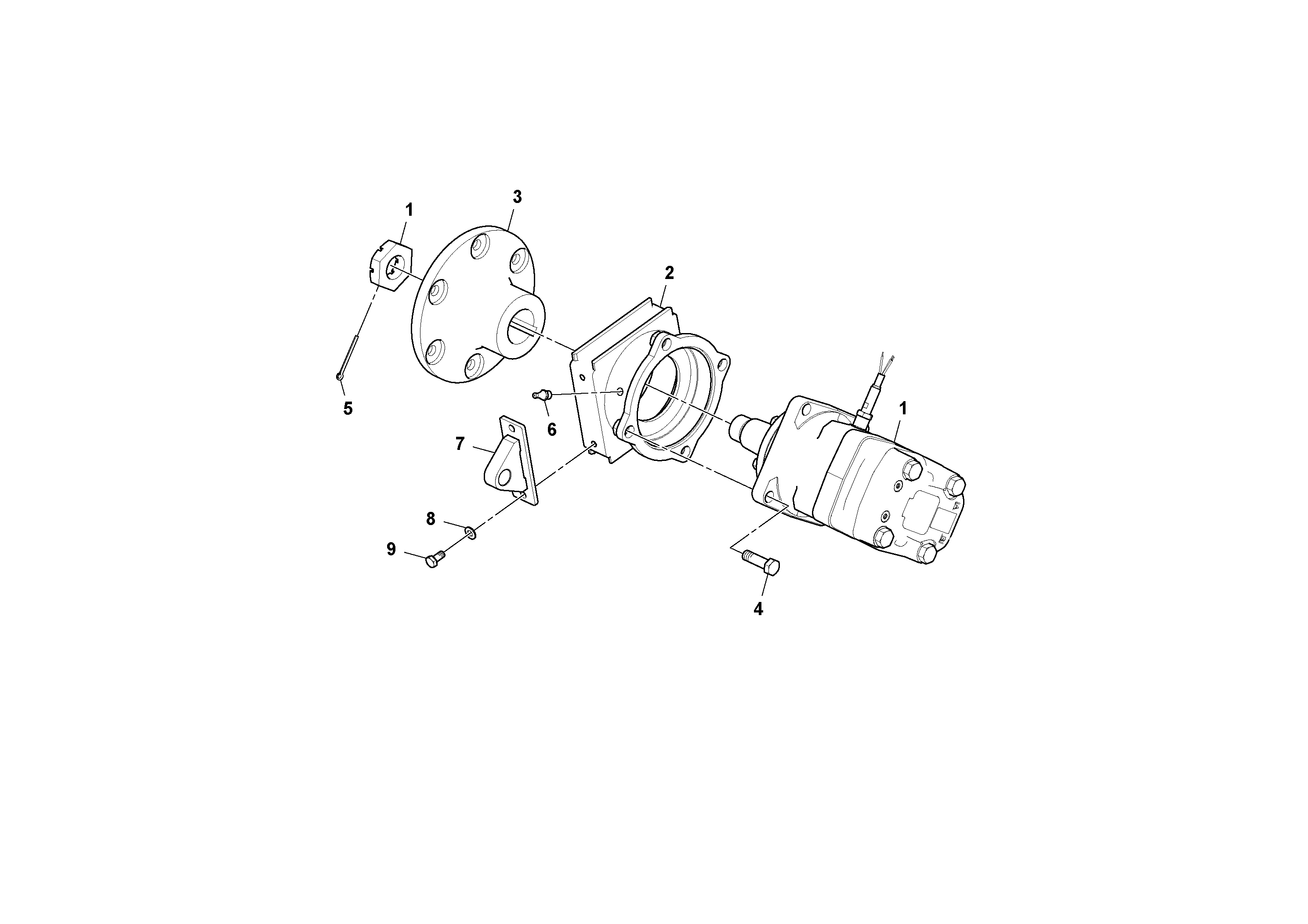 Схема запчастей Volvo MT2000 S/N 197282,198000- - 80811 Conveyor Motor Assembly 