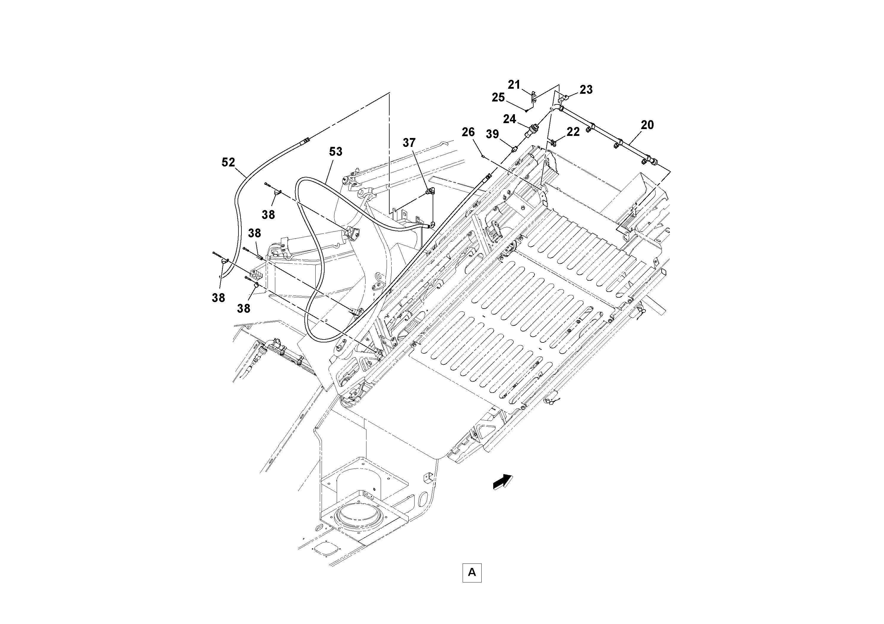 Схема запчастей Volvo MT2000 S/N 197282,198000- - 72516 Water Hoses Installation 