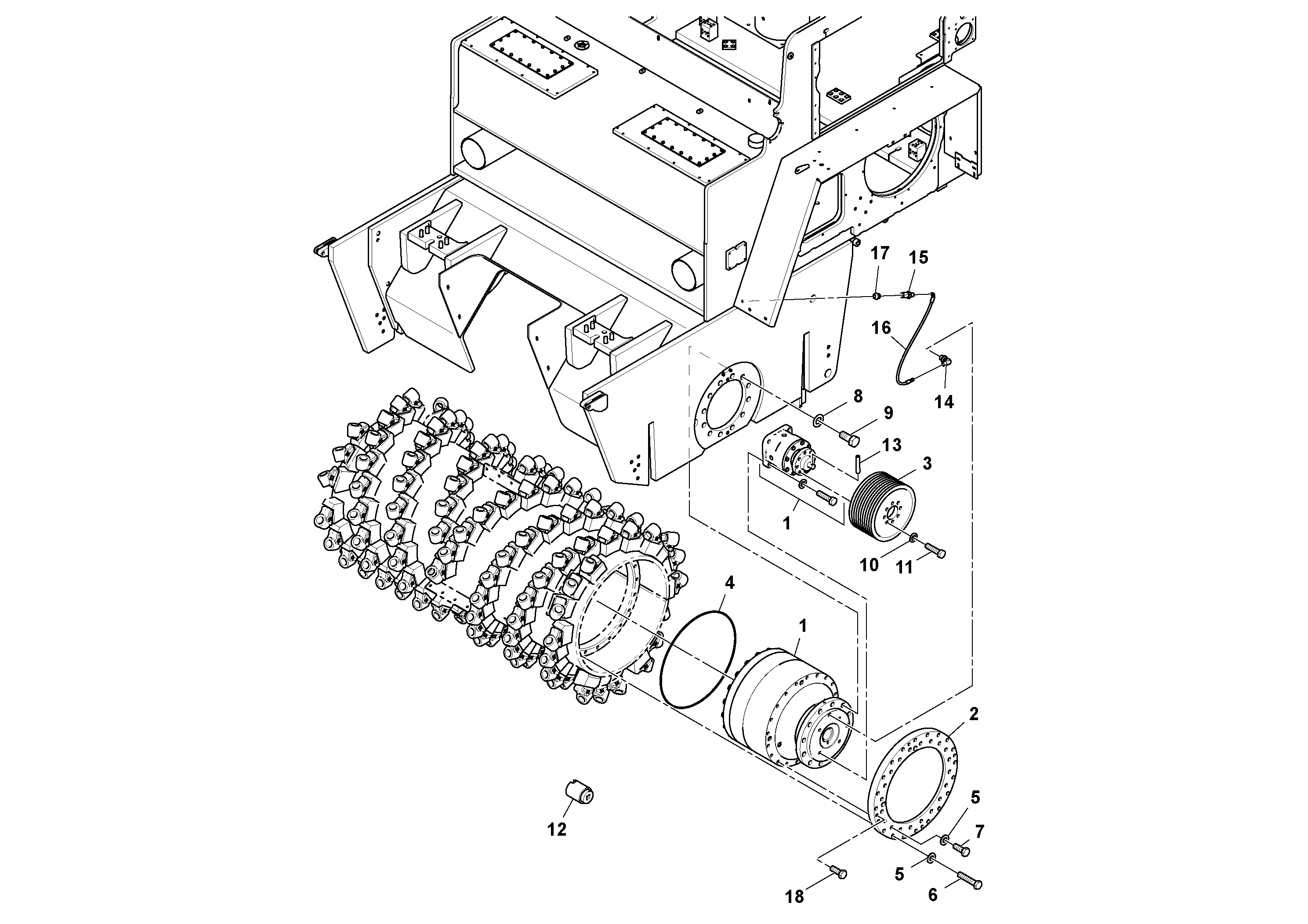 Схема запчастей Volvo MT2000 S/N 197282,198000- - 81112 Drive Assembly 