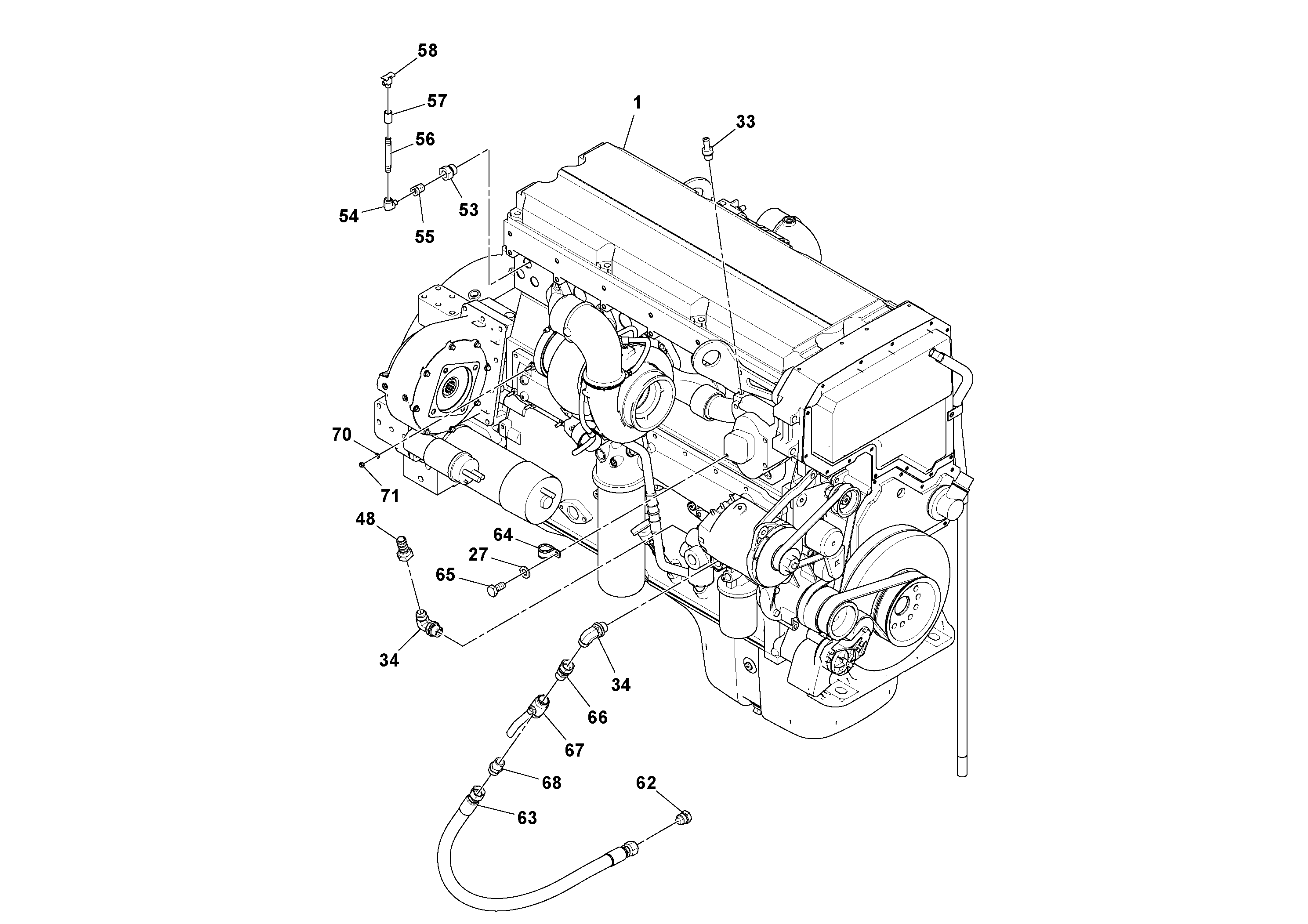 Схема запчастей Volvo MT2000 S/N 197282,198000- - 15755 Двигатель в сборе 