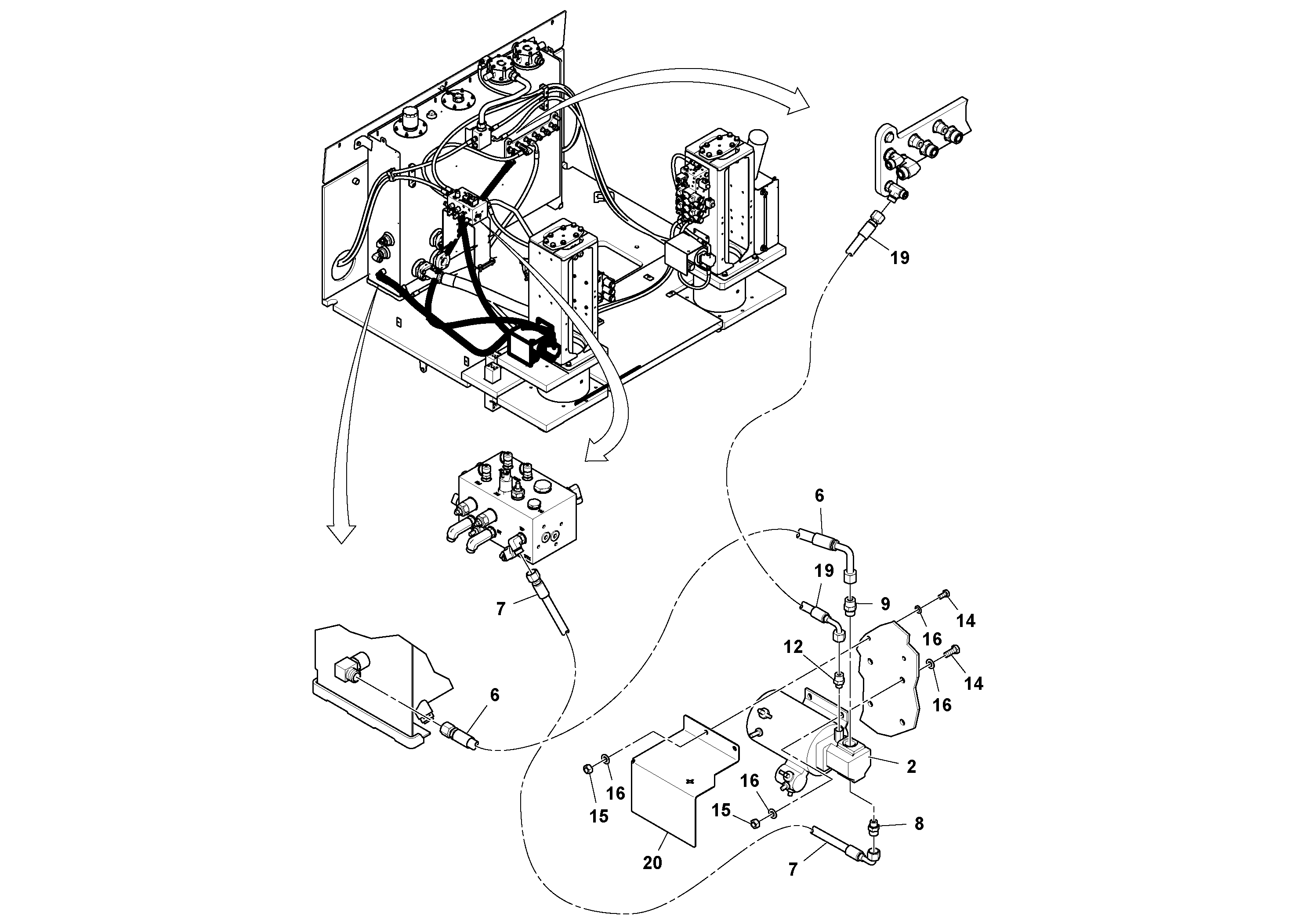 Схема запчастей Volvo MT2000 S/N 197282,198000- - 19419 Engine Off Auxiliary Hydraulic Power 