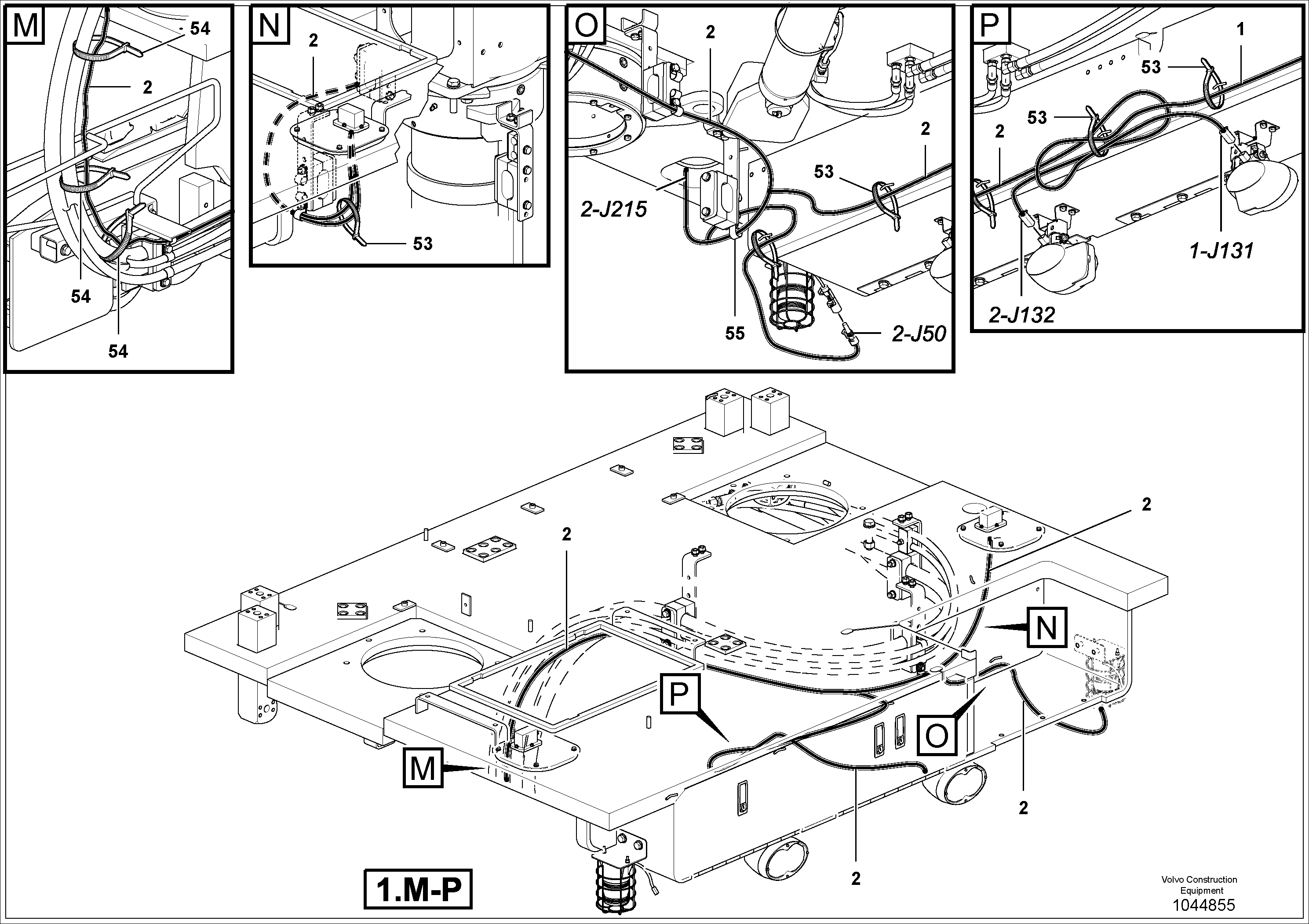 Схема запчастей Volvo MT2000 S/N 197282,198000- - 61248 Harness Installation 