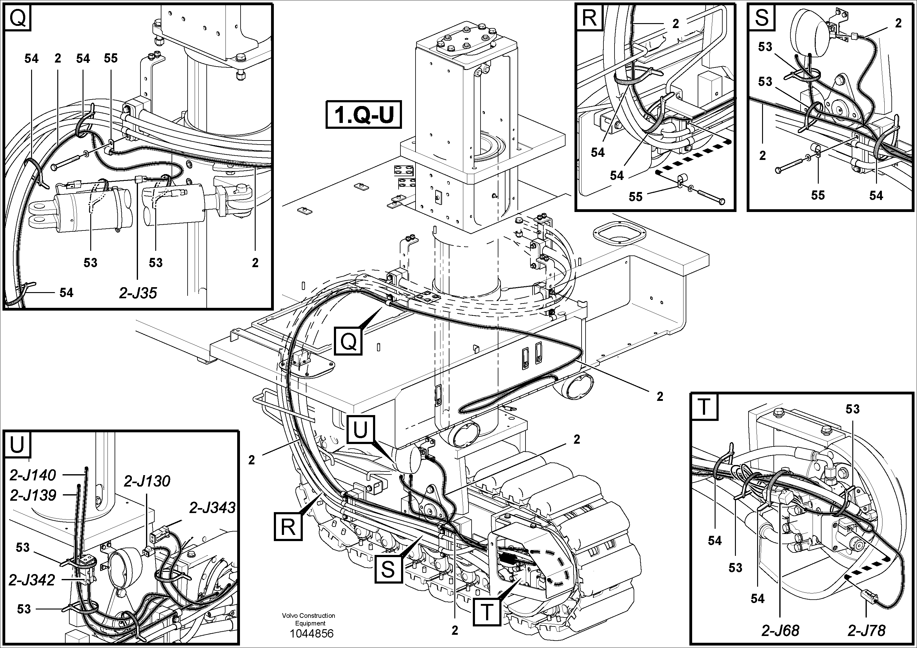 Схема запчастей Volvo MT2000 S/N 197282,198000- - 61249 Harness Installation 