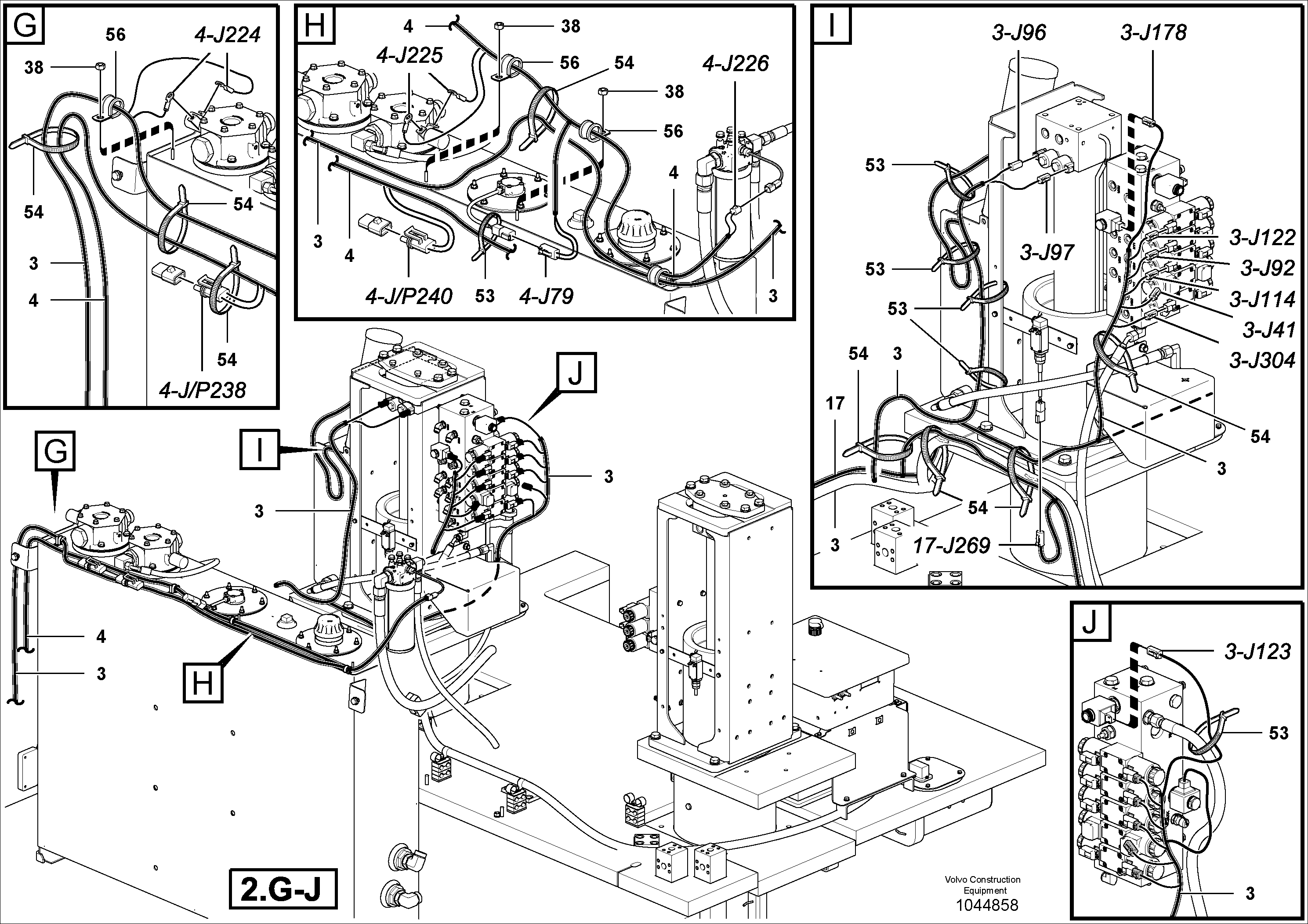 Схема запчастей Volvo MT2000 S/N 197282,198000- - 61250 Harness Installation 