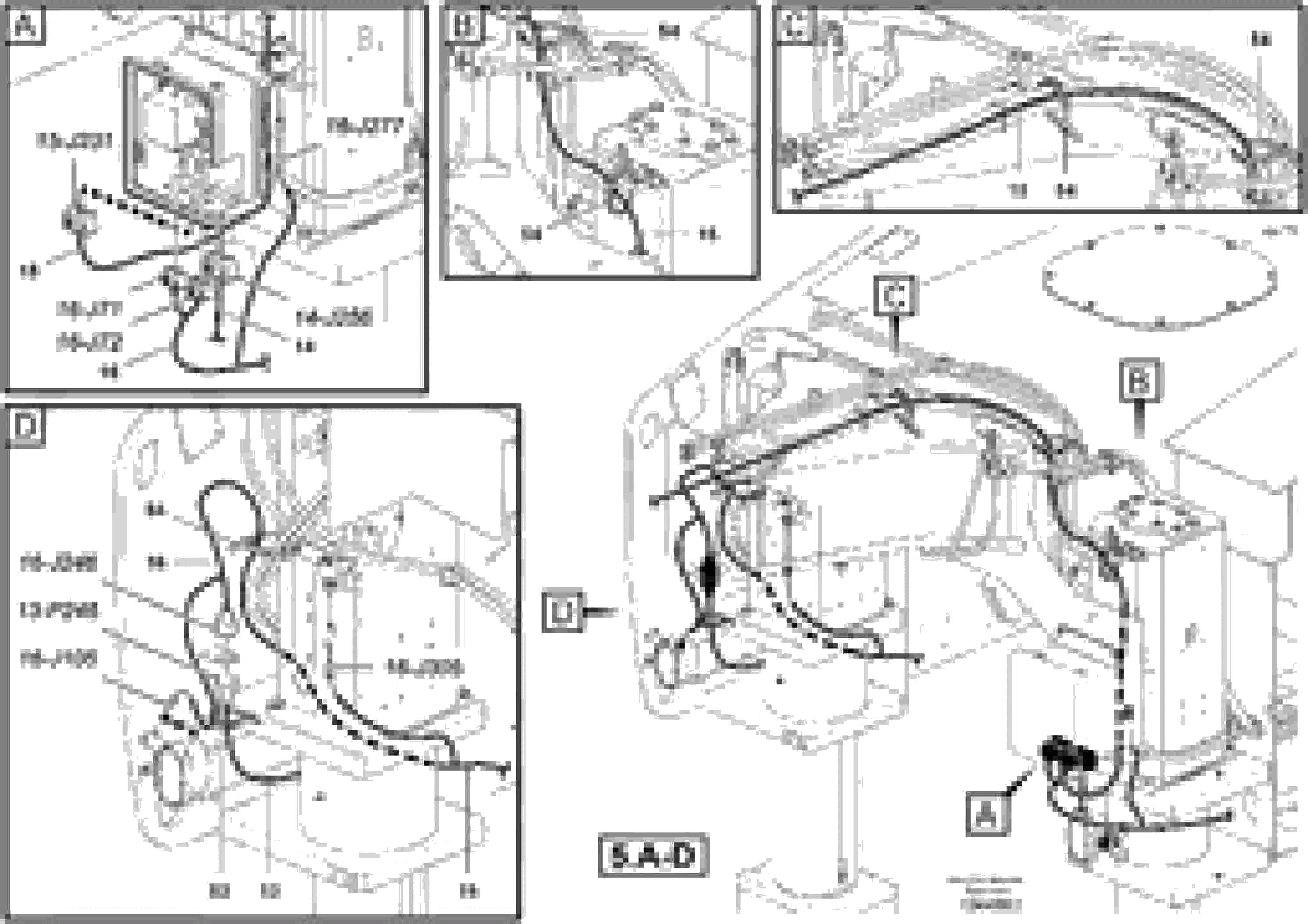 Схема запчастей Volvo MT2000 S/N 197282,198000- - 61496 Harness Installation 