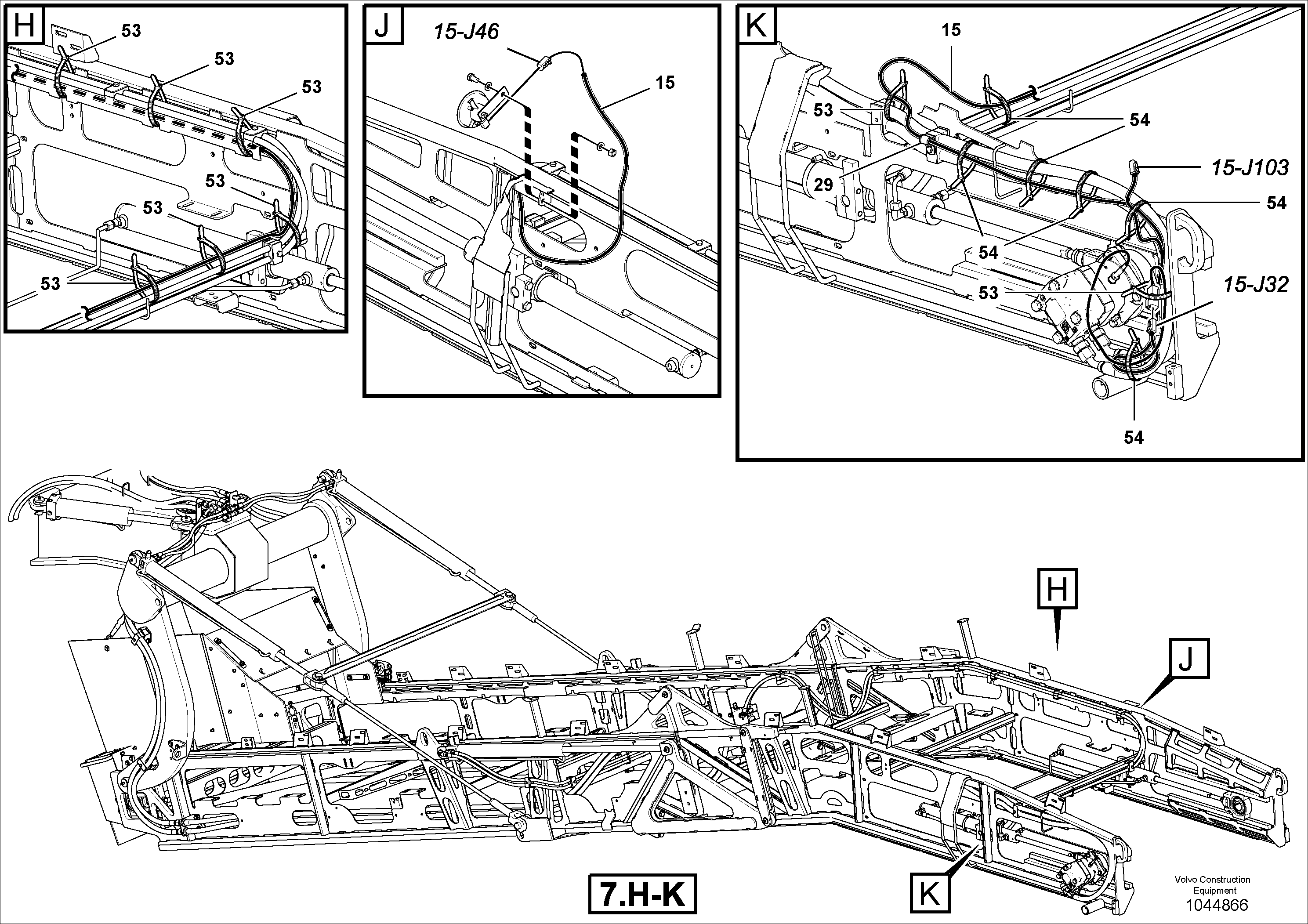 Схема запчастей Volvo MT2000 S/N 197282,198000- - 61499 Harness Installation 