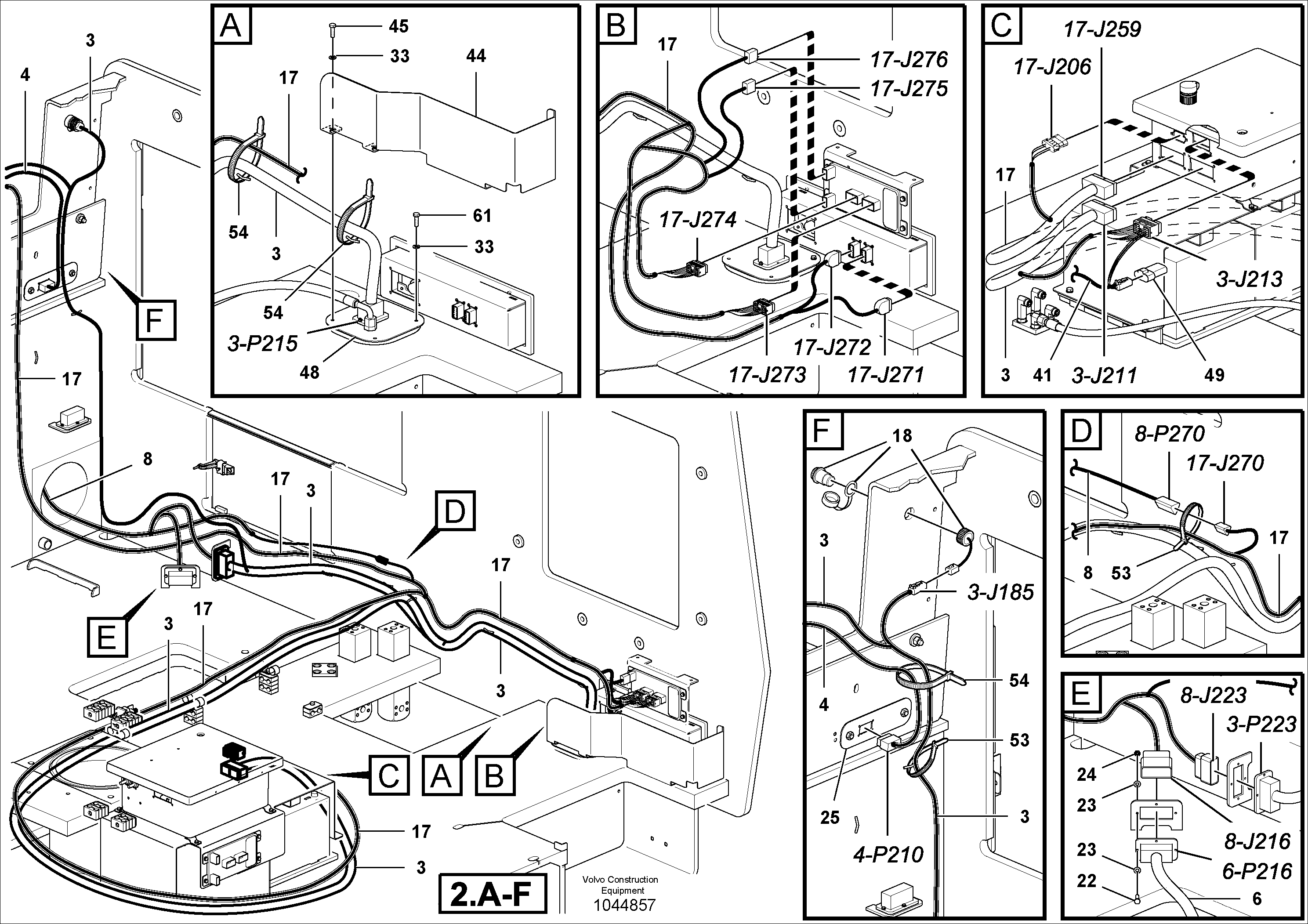 Схема запчастей Volvo MT2000 S/N 197282,198000- - 95850 Harness Installation 