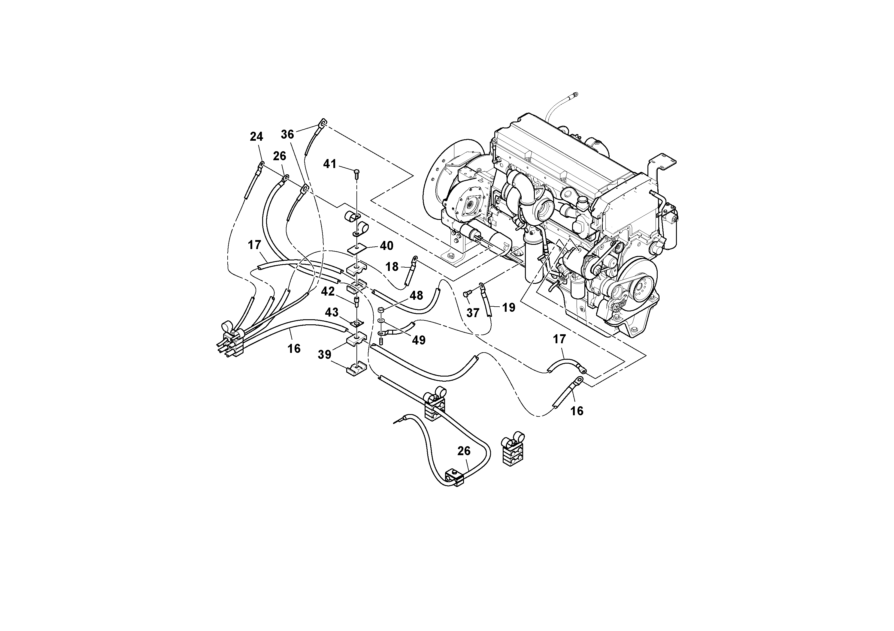 Схема запчастей Volvo MT2000 S/N 197282,198000- - 50622 Battery installation 